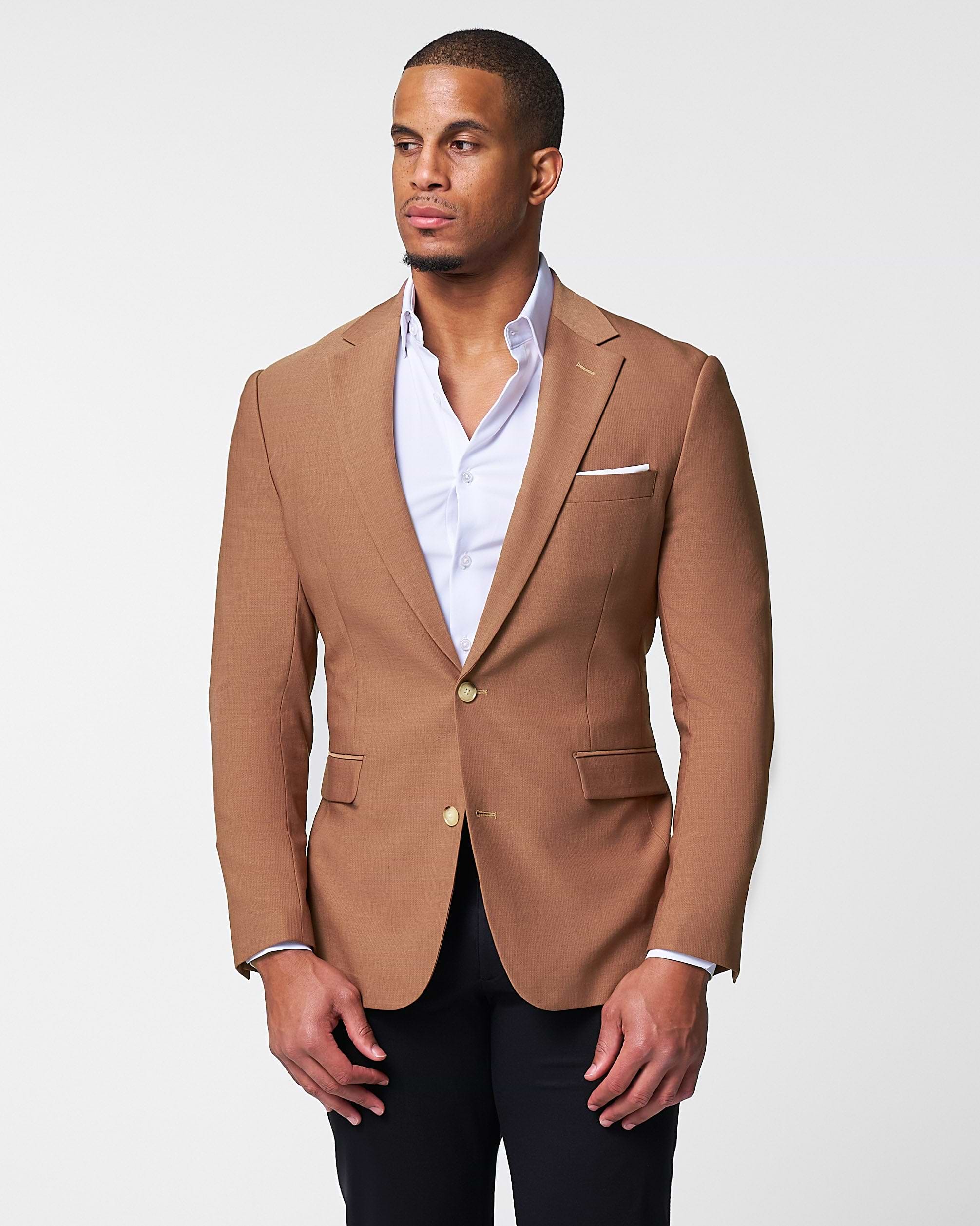 Athletic Fit Stretch Blazer - Heathered Copper