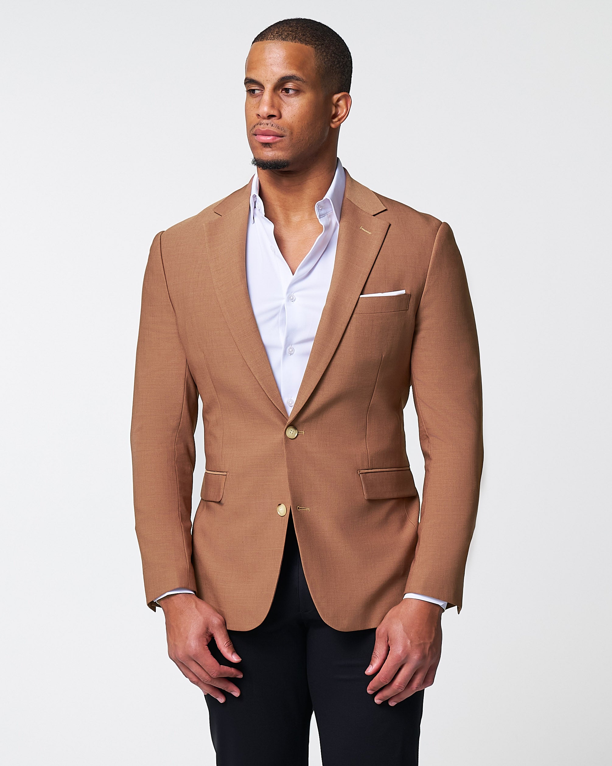 Athletic Fit Stretch Blazer - Heathered Copper