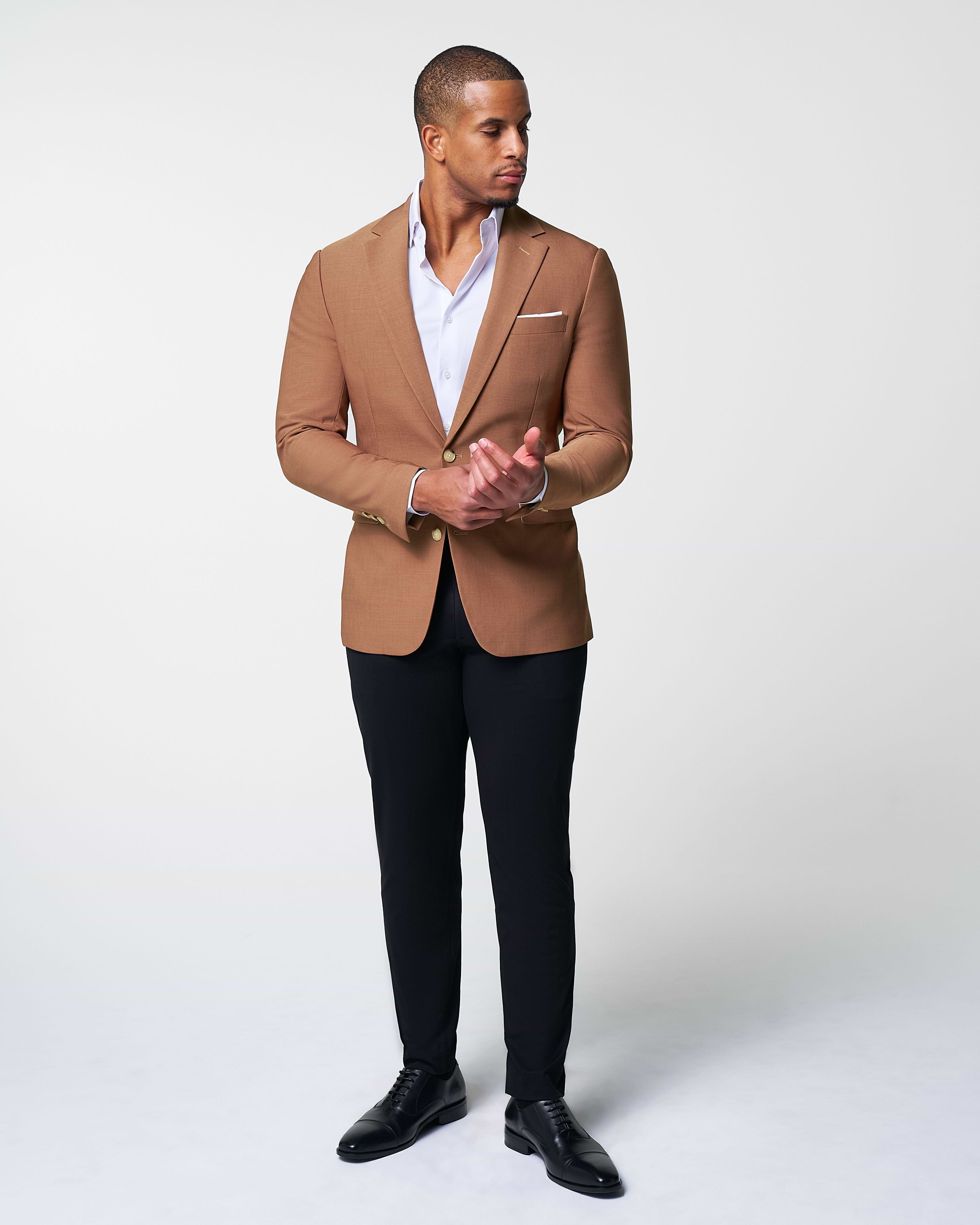 Athletic Fit Stretch Blazer - Heathered Copper