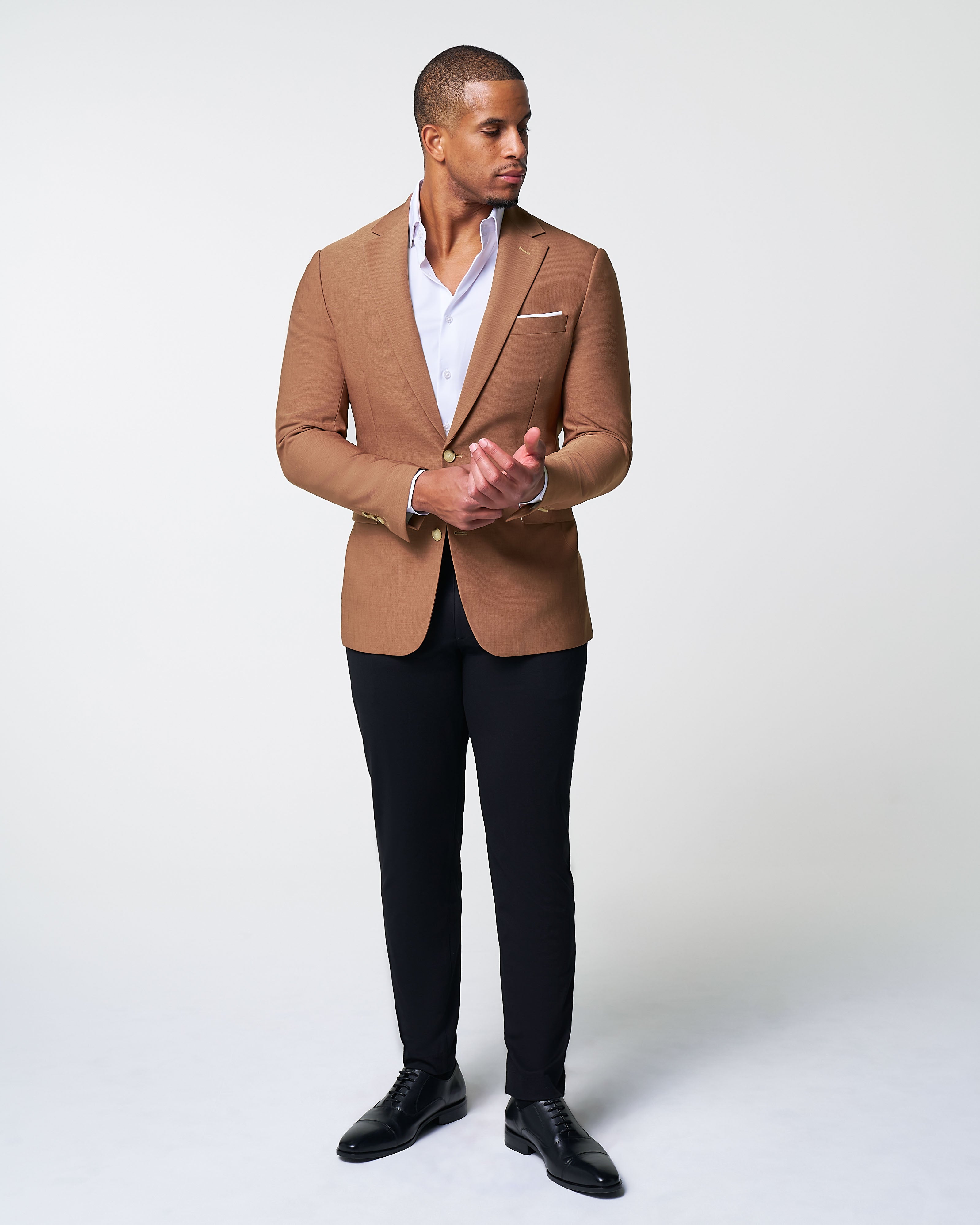 Athletic Fit Stretch Blazer - Heathered Copper