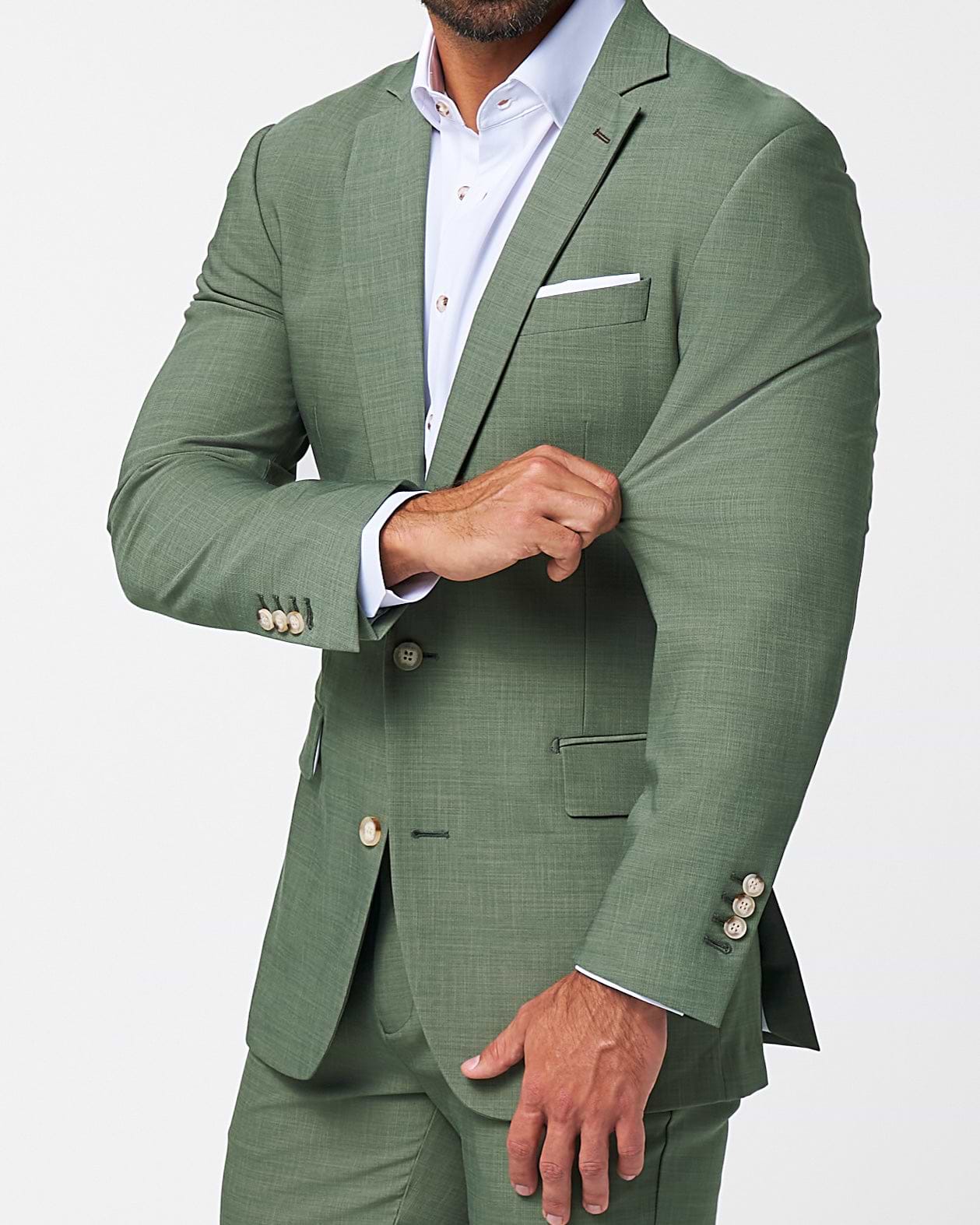 Athletic Fit Stretch Blazer - Heathered Forest Green