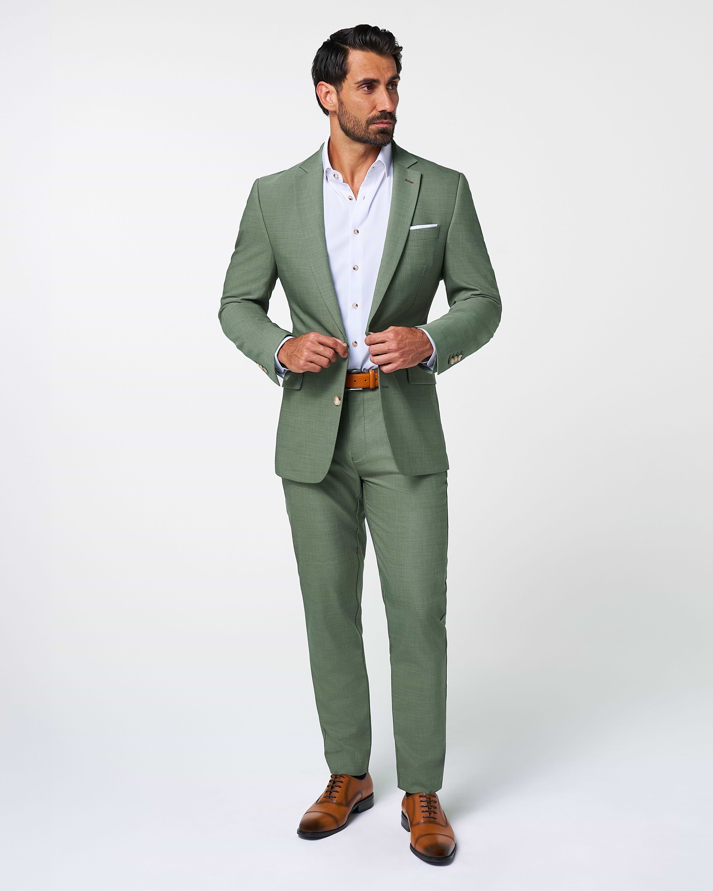 Athletic Fit Stretch Blazer - Heathered Forest Green
