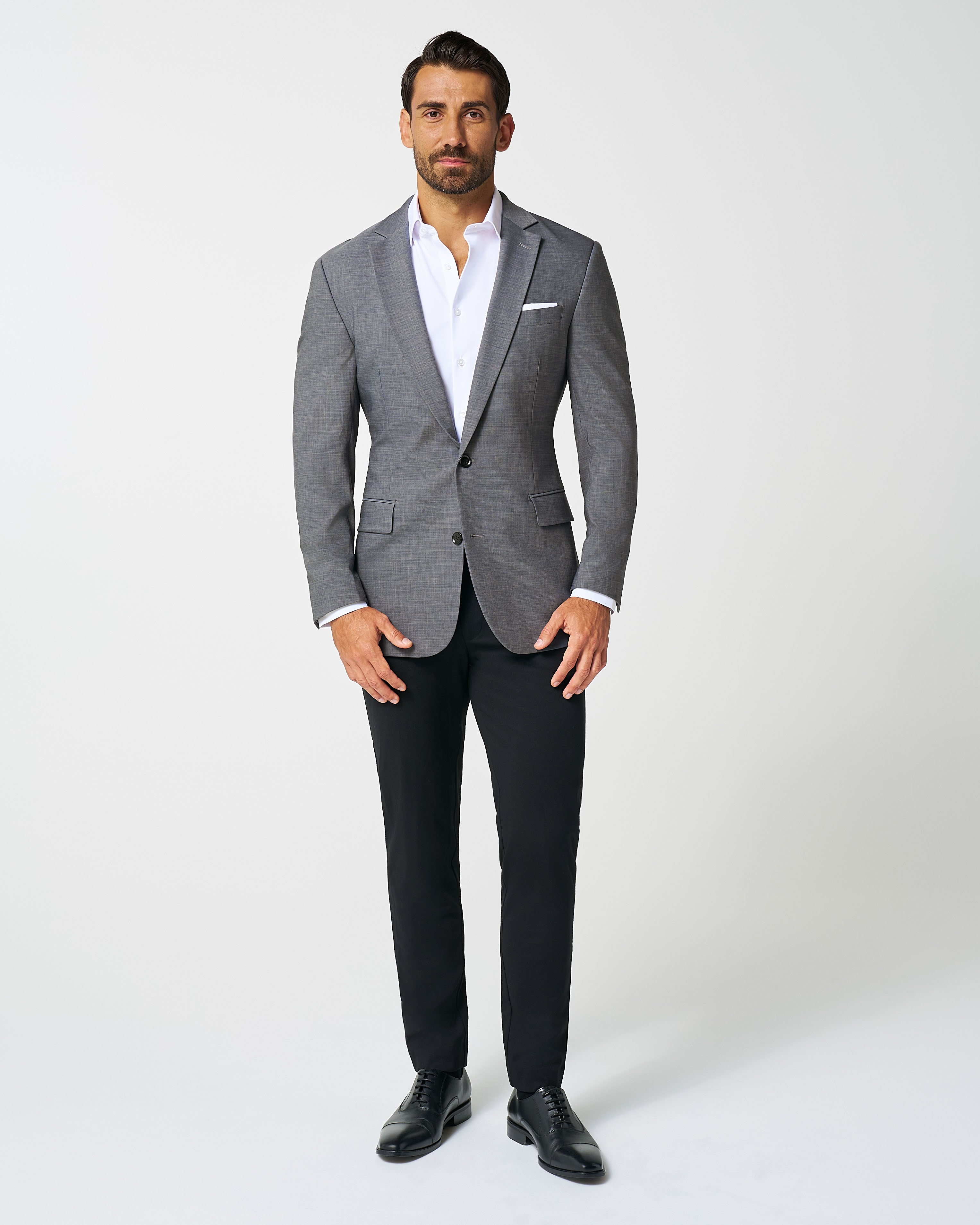 Athletic Fit Stretch Blazer - Heathered Grey