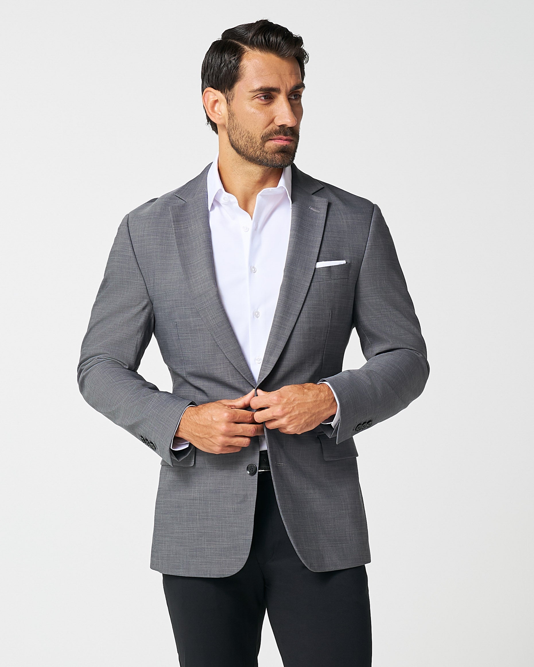 Athletic Fit Stretch Blazer - Heathered Grey