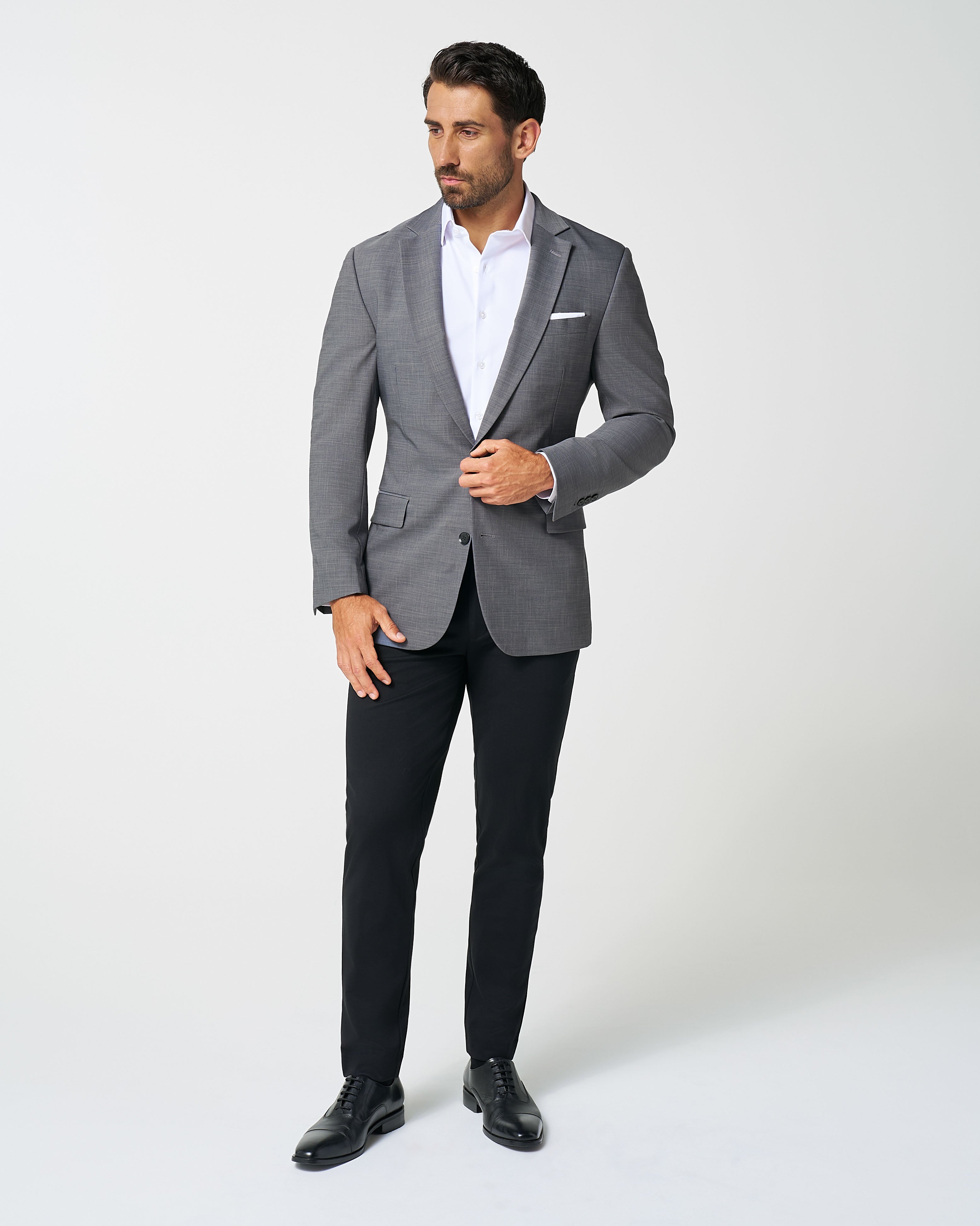 Athletic Fit Stretch Blazer - Heathered Grey