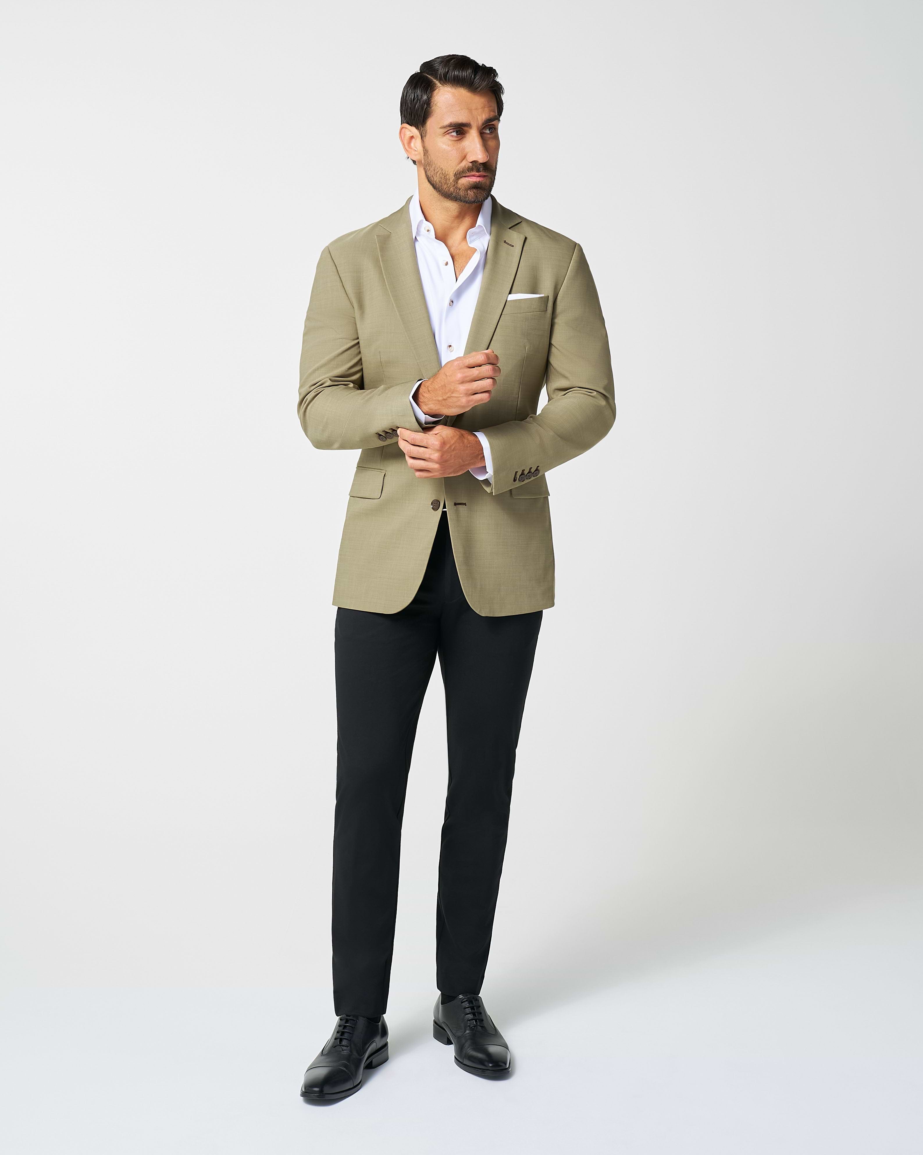 Athletic Fit Stretch Blazer - Heathered Olive