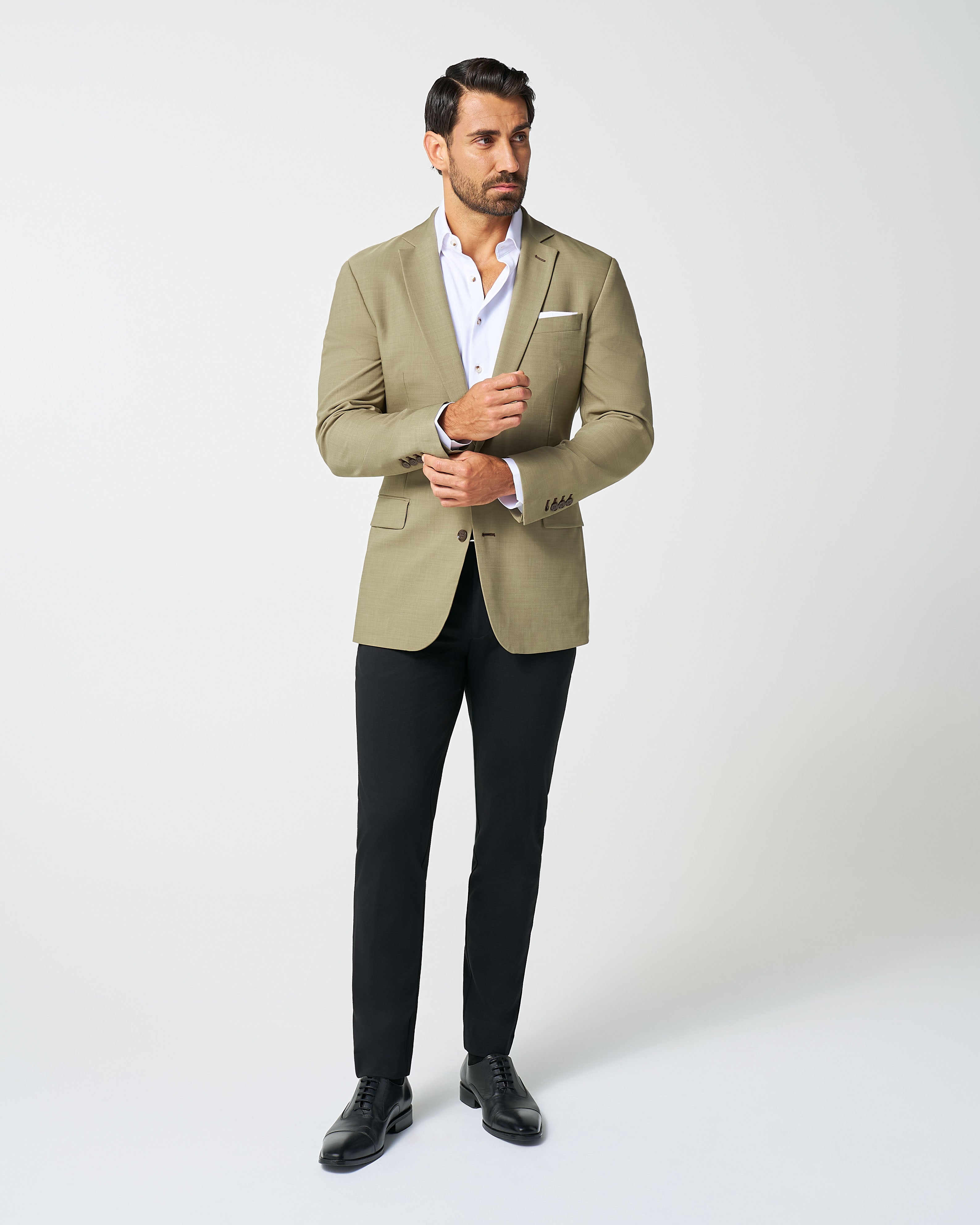 Athletic Fit Stretch Blazer - Heathered Olive