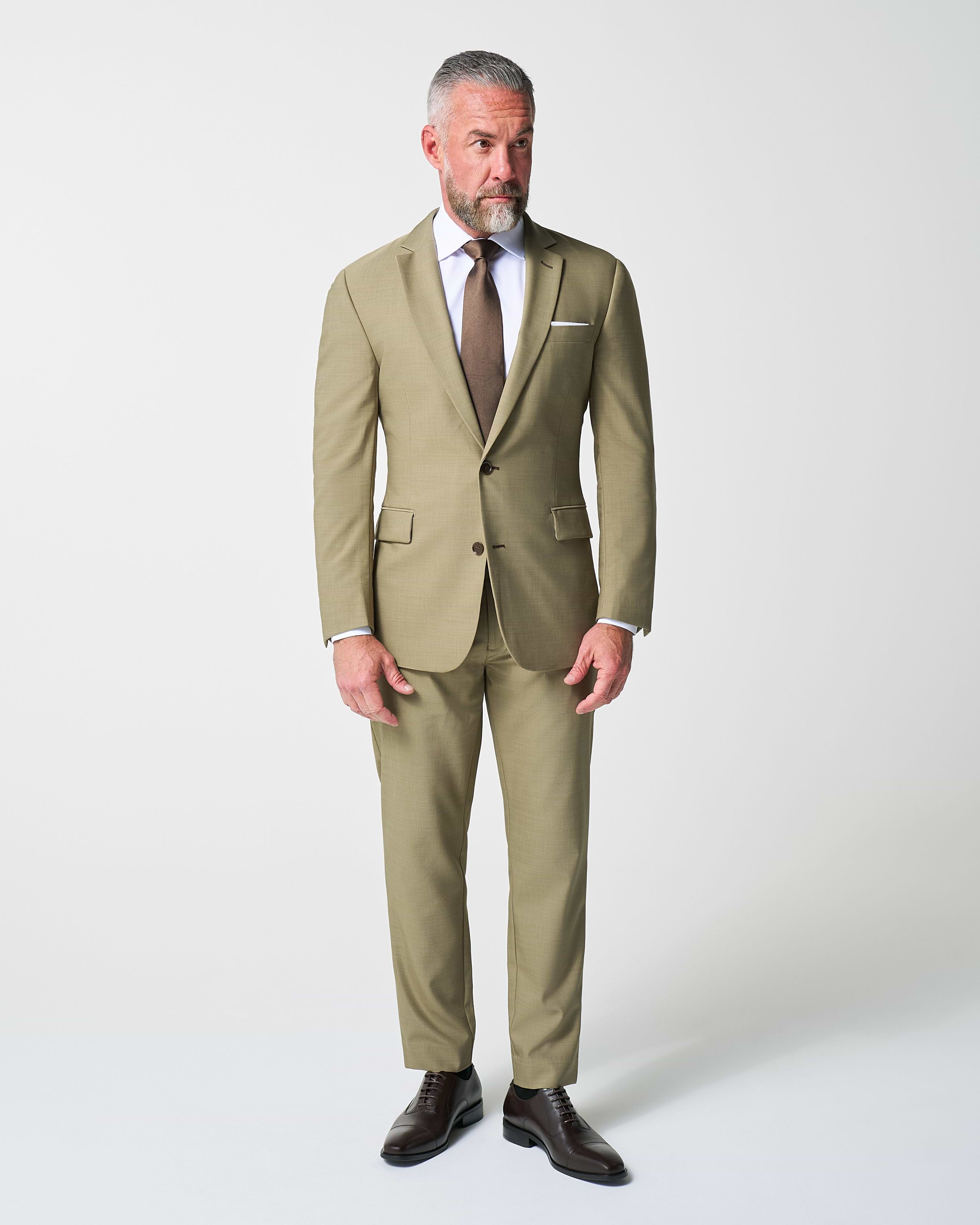 Athletic Fit Stretch Blazer - Heathered Olive