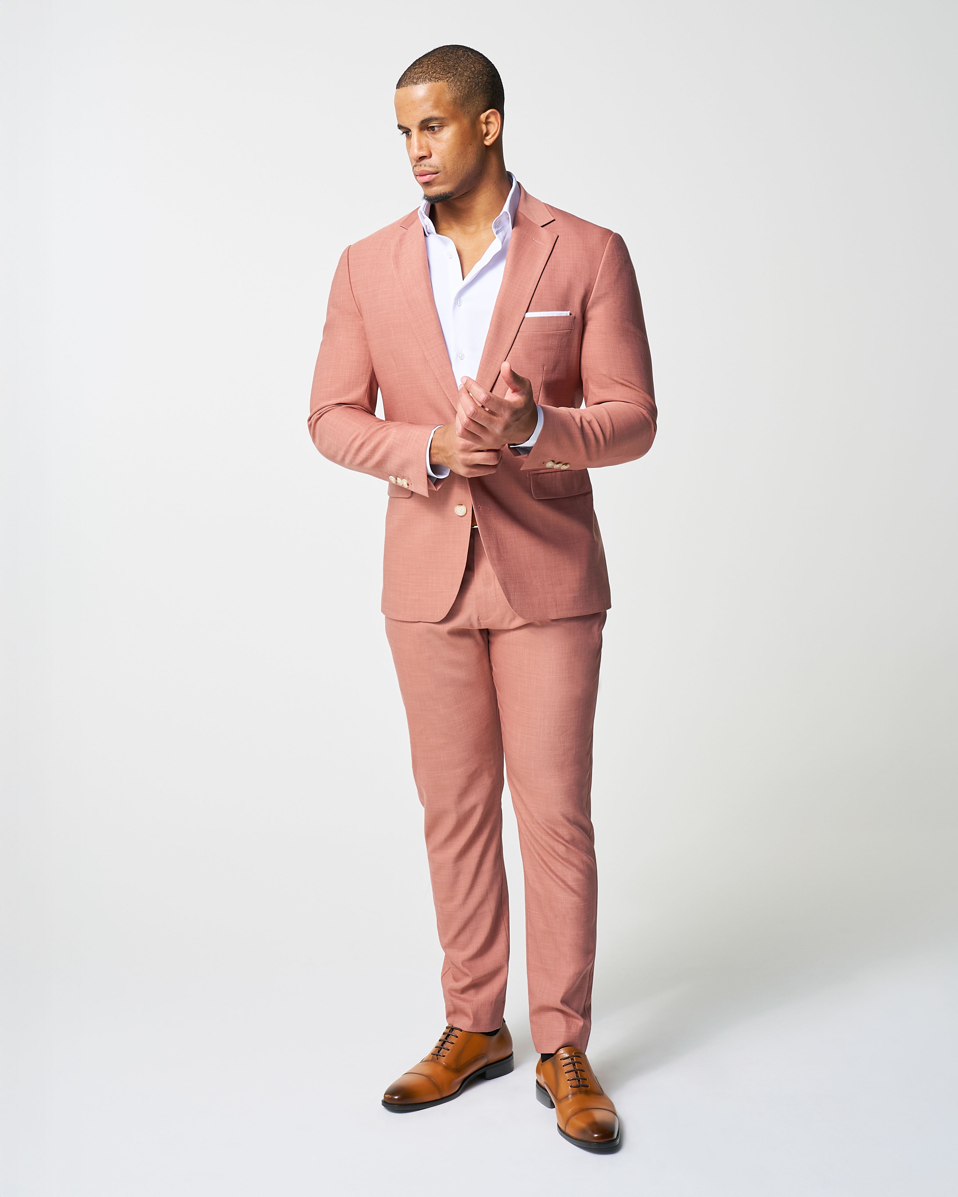 Athletic Fit Stretch Blazer - Heathered Salmon