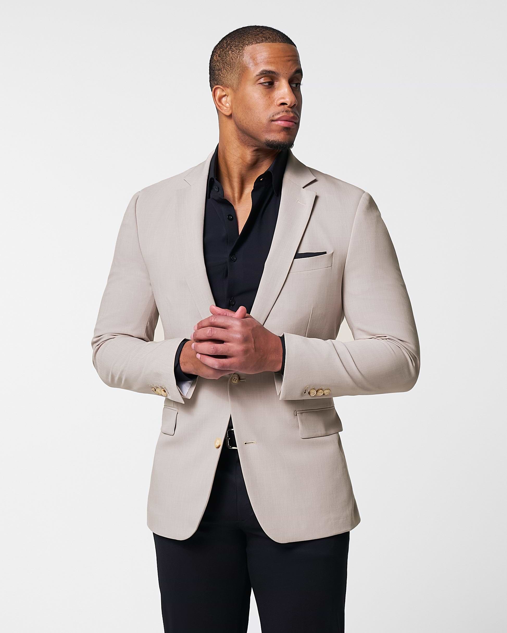 Athletic Fit Stretch Blazer - Heathered Stone