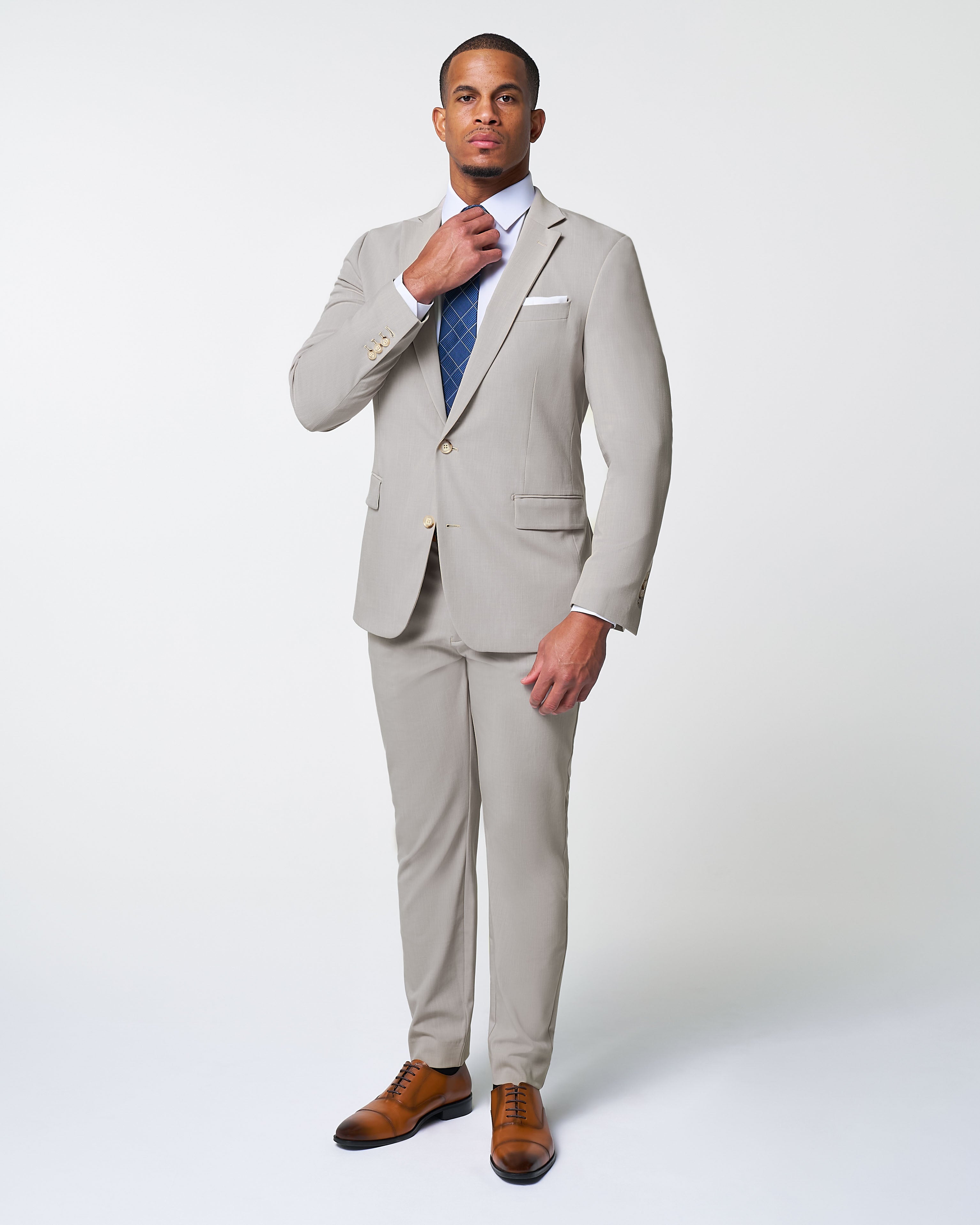 Athletic Fit Stretch Blazer - Heathered Stone