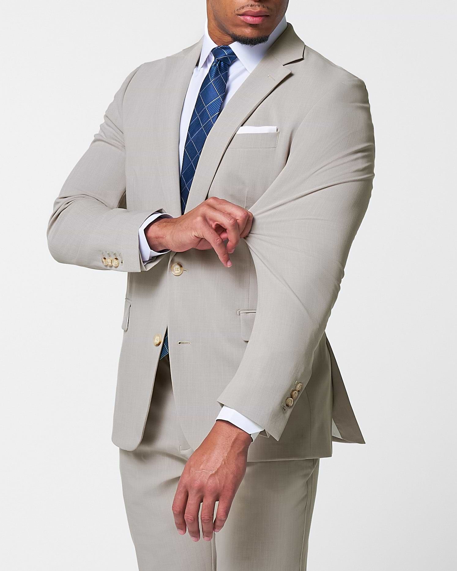 Athletic Fit Stretch Blazer - Heathered Stone