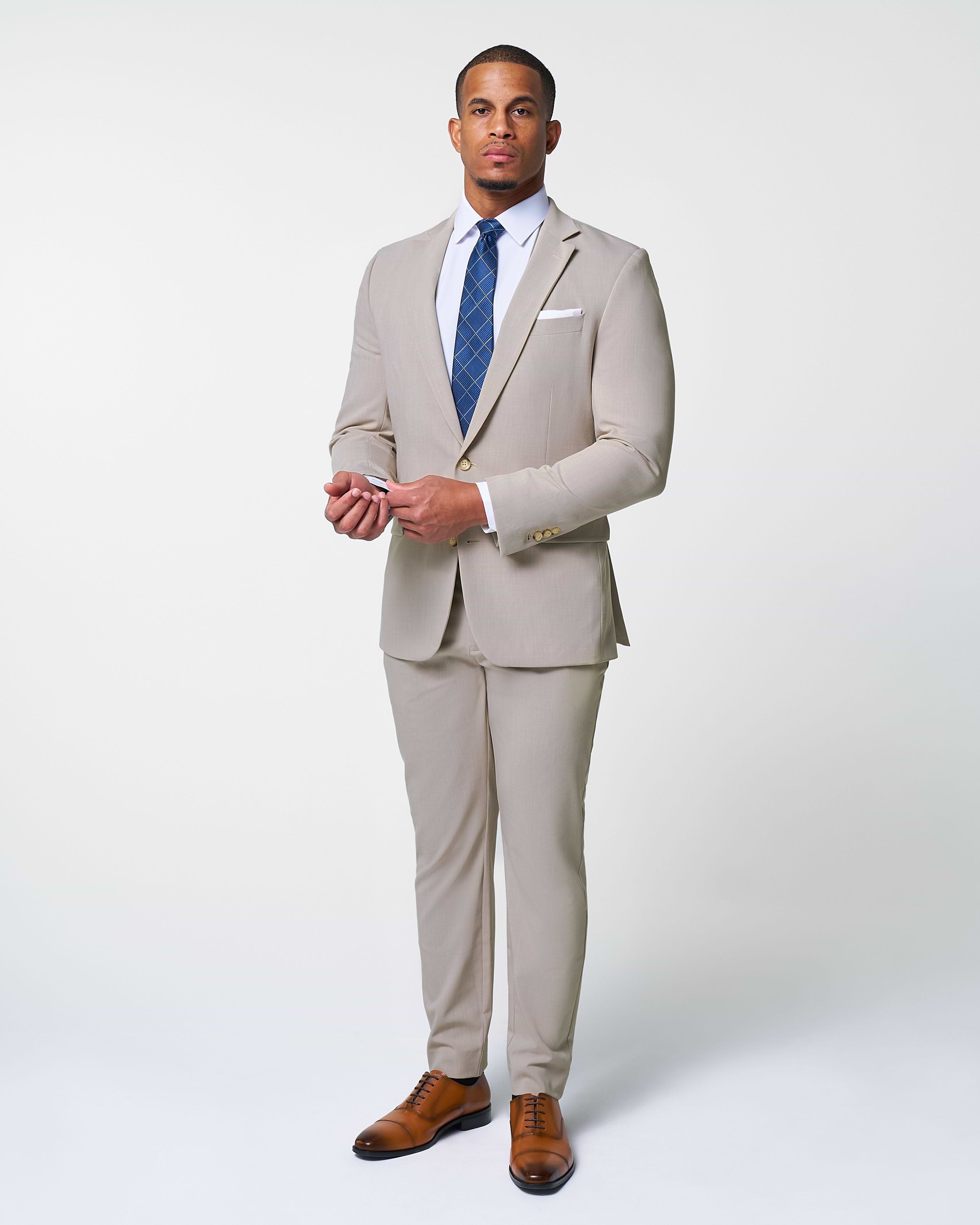 Athletic Fit Stretch Blazer - Heathered Stone