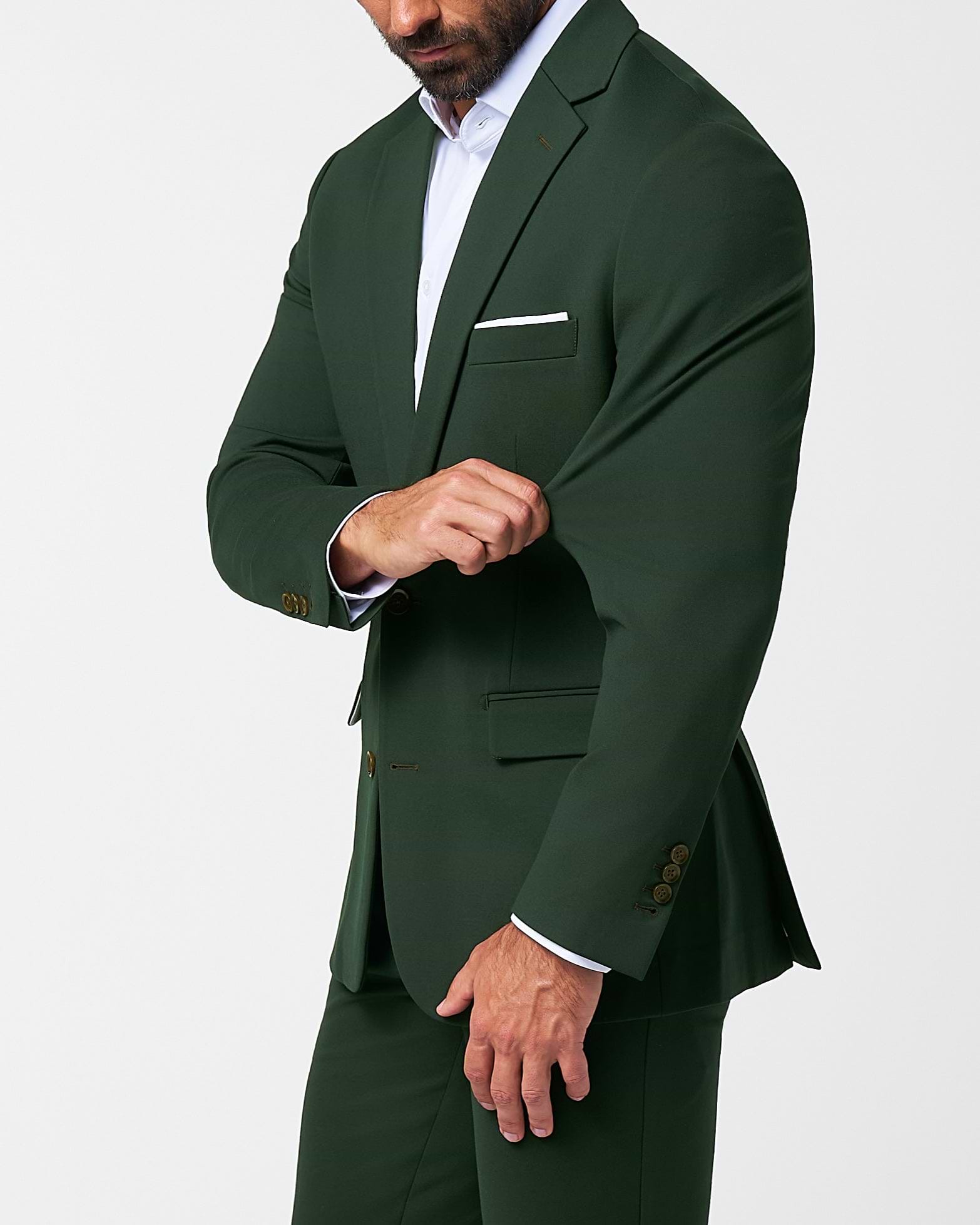 Athletic Fit Stretch Blazer - Solid Hunter Green