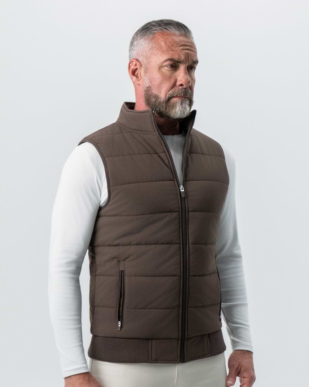Down Vest - Brown