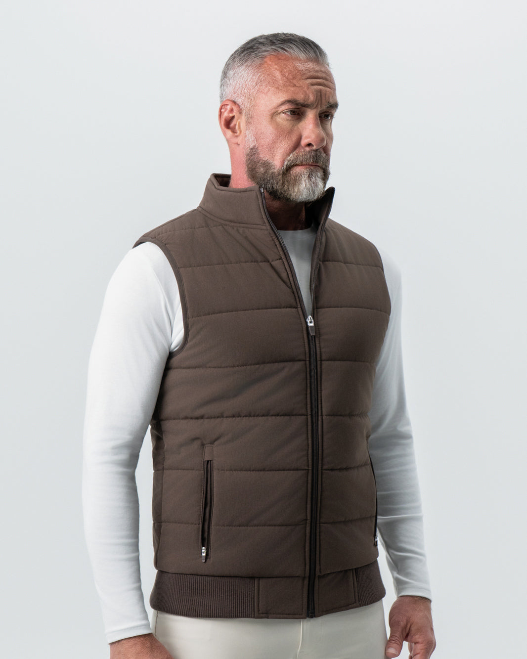 Down Vest - Brown