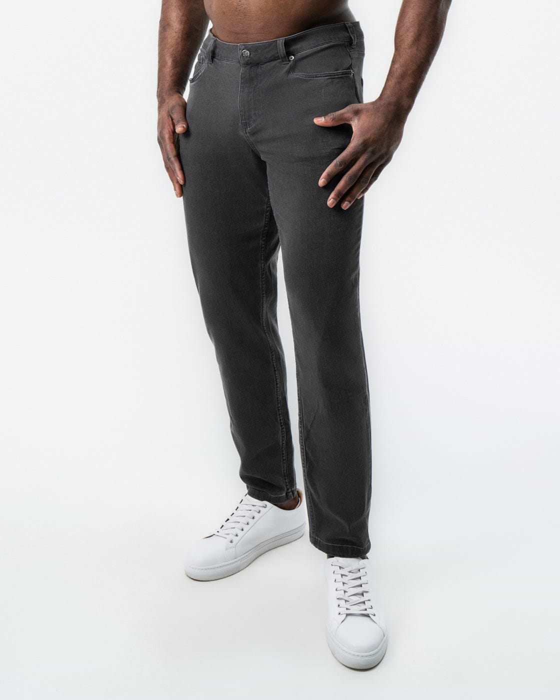 Athletic Fit Stretch Jeans - Charcoal