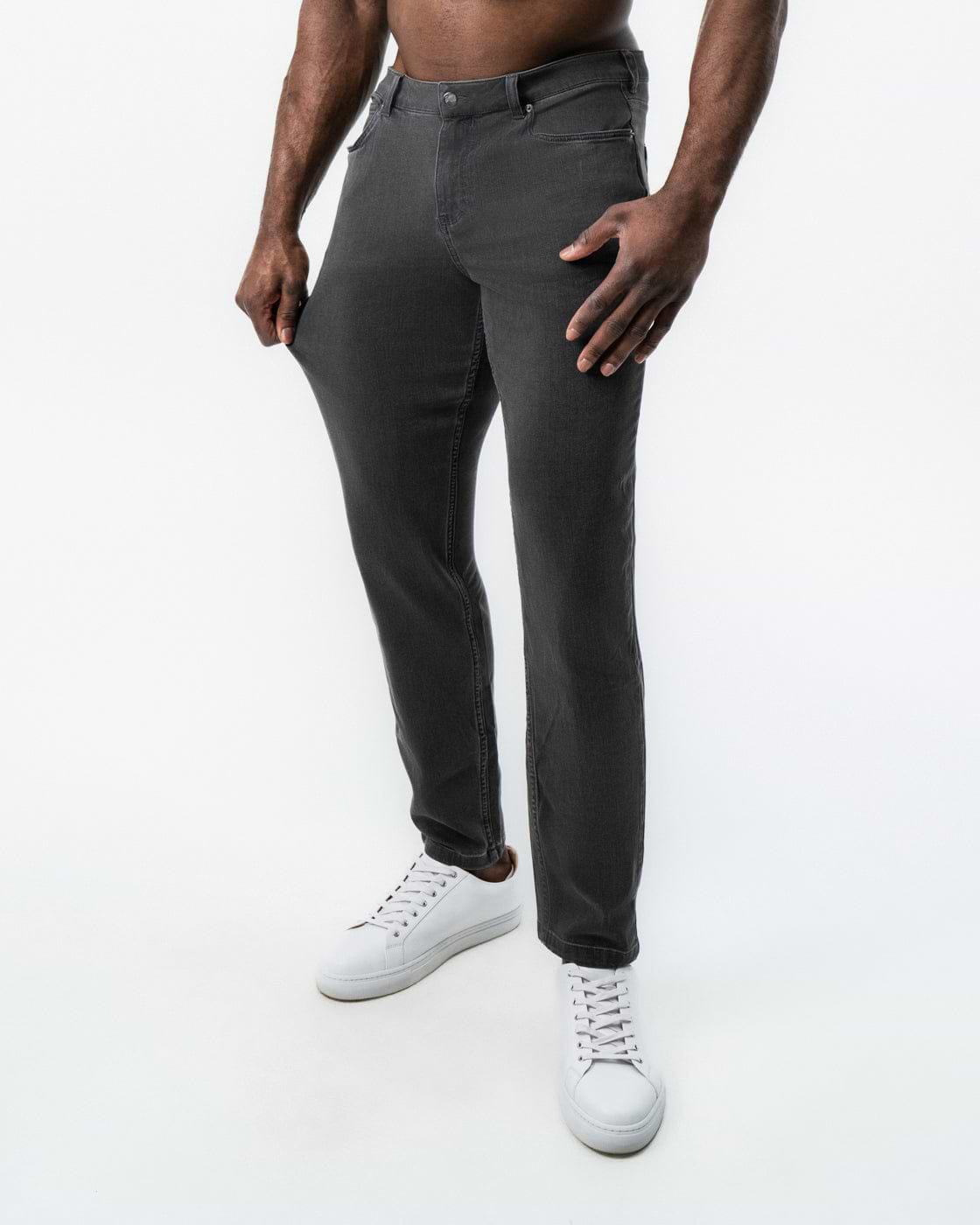 Athletic Fit Stretch Jeans - Charcoal
