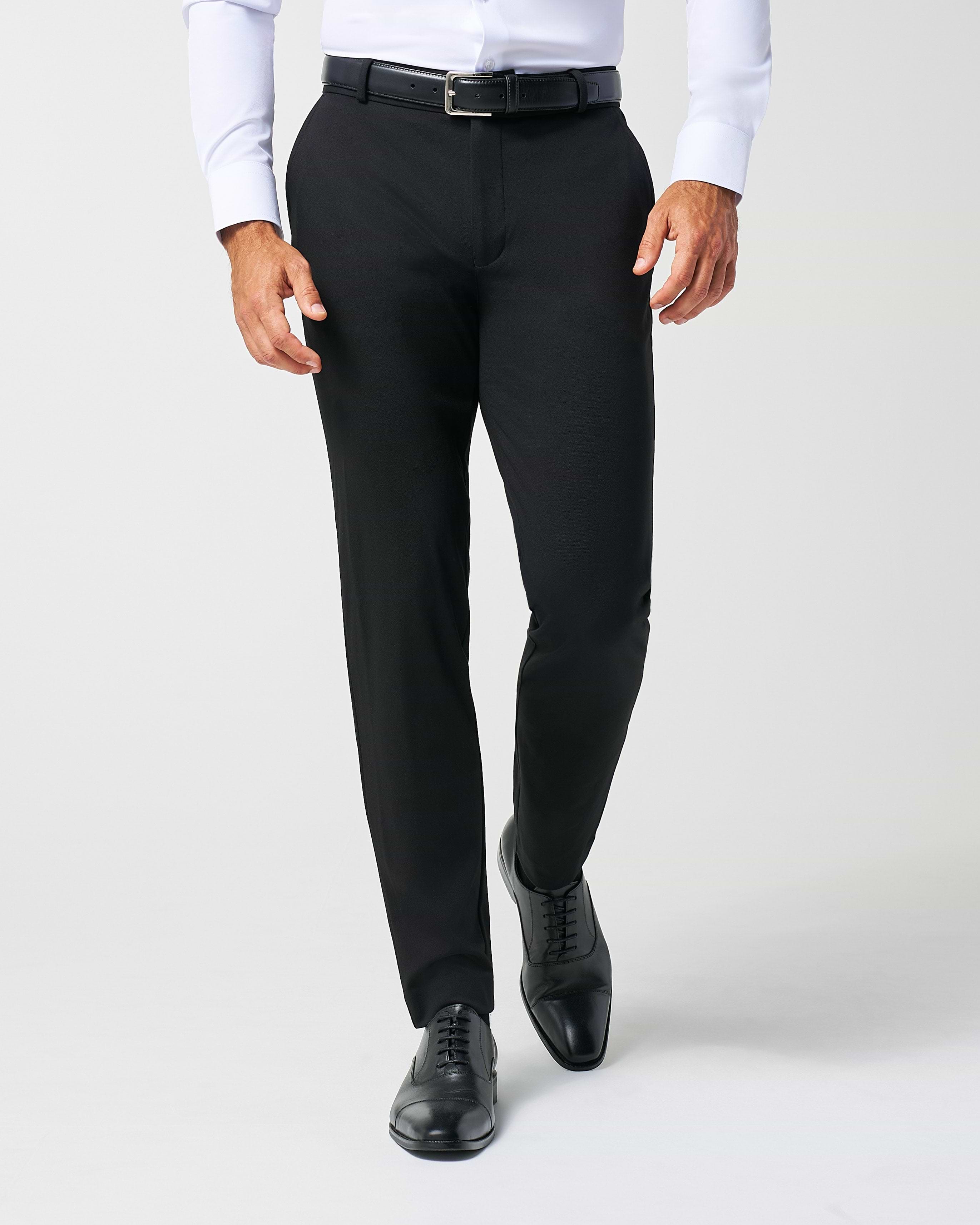 Athletic Fit Stretch Suit Pants - Black