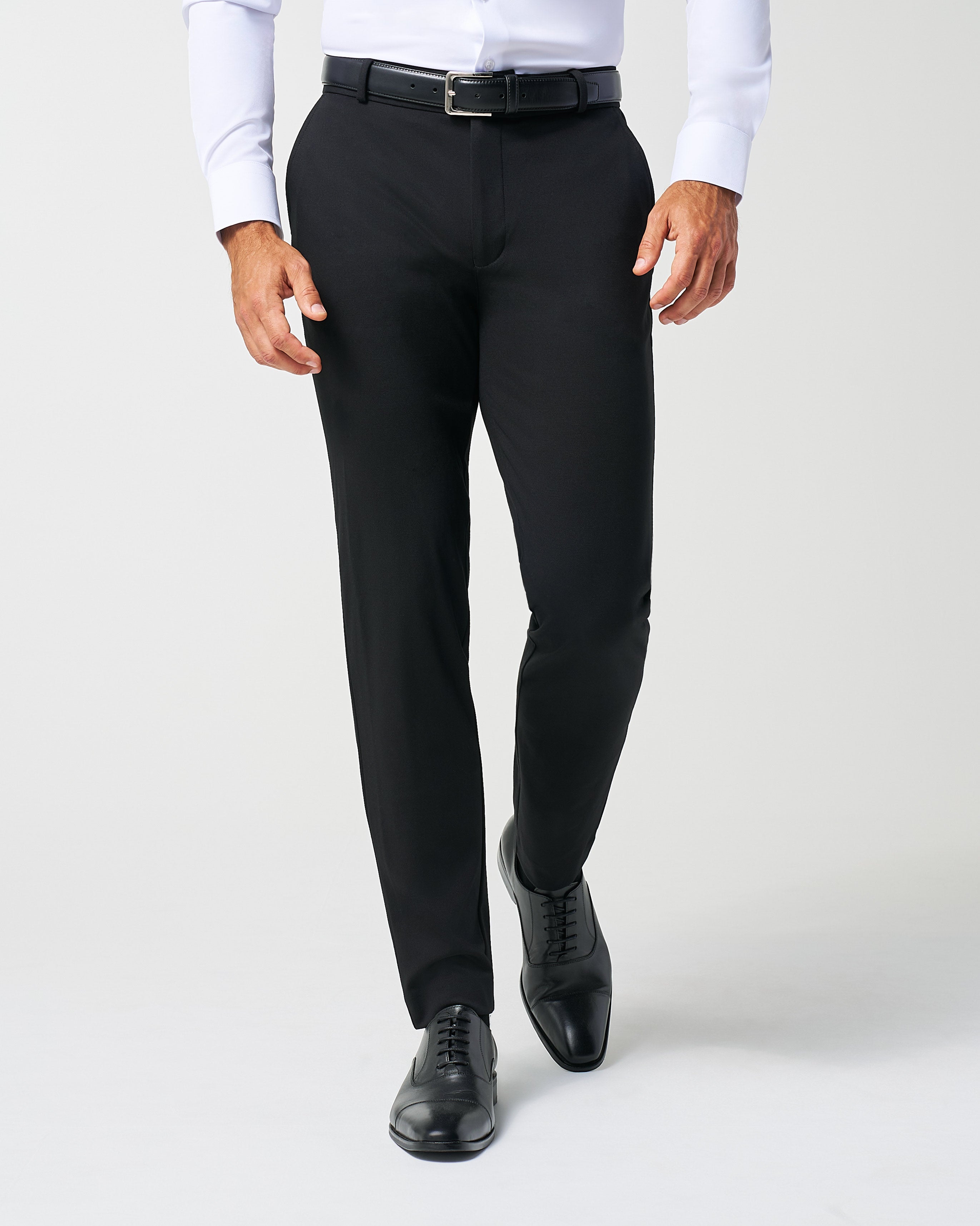 Athletic Fit Stretch Suit Pants - Black