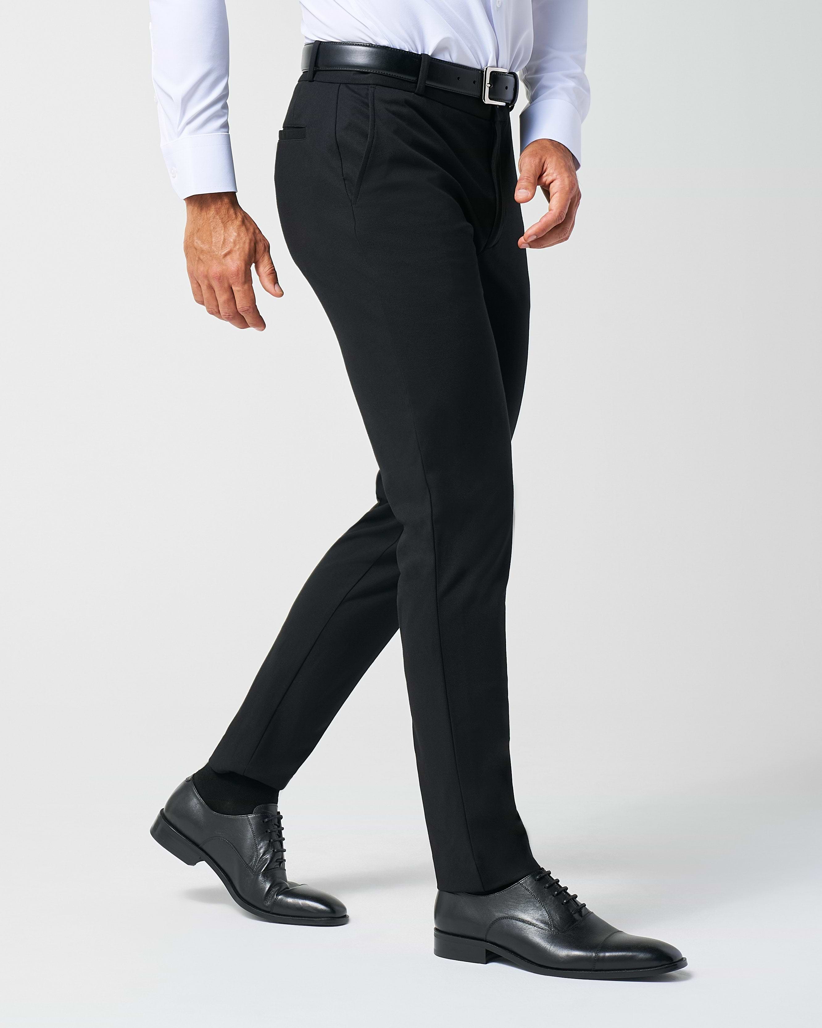 Athletic Fit Stretch Suit Pants - Black