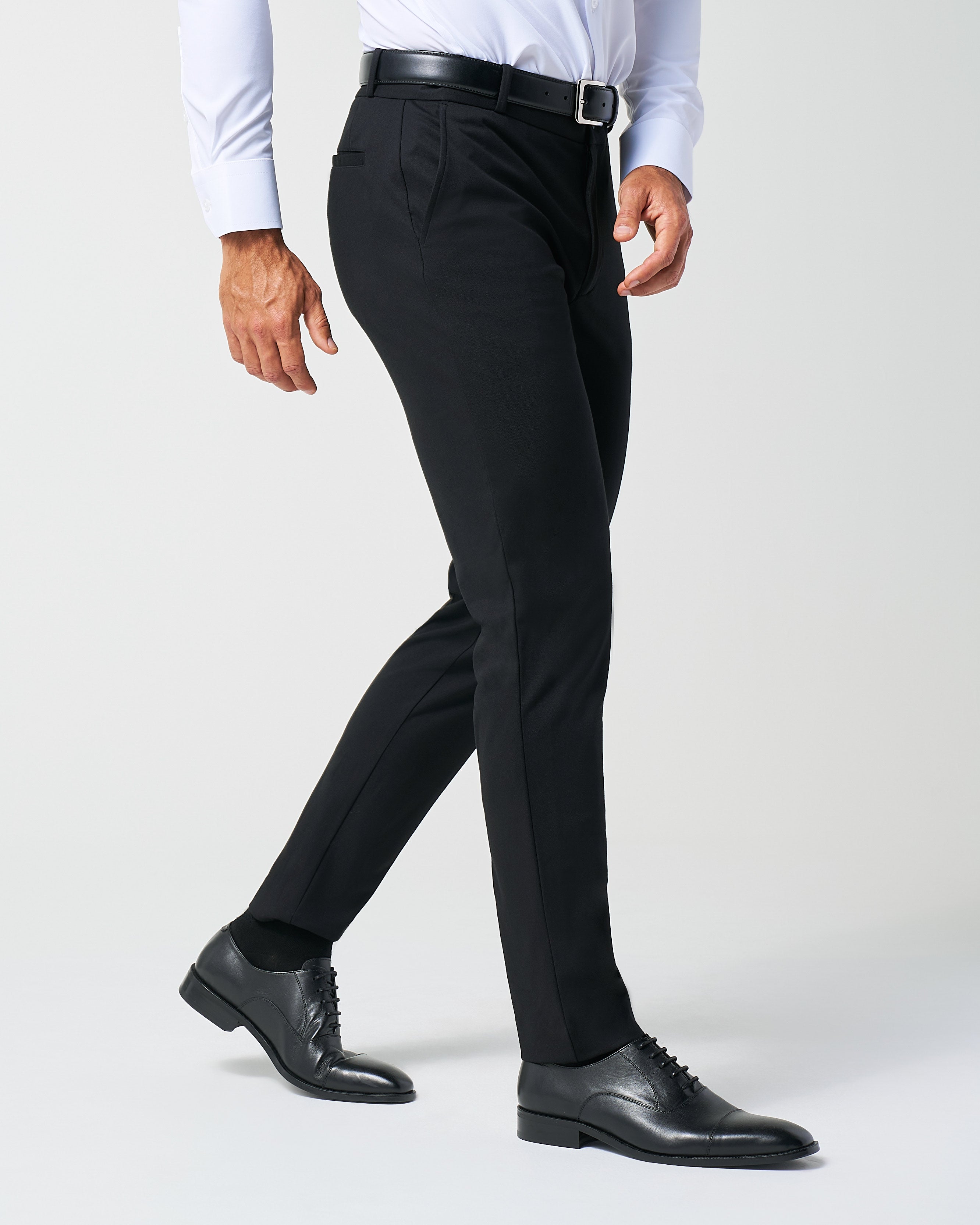 Athletic Fit Stretch Suit Pants - Black
