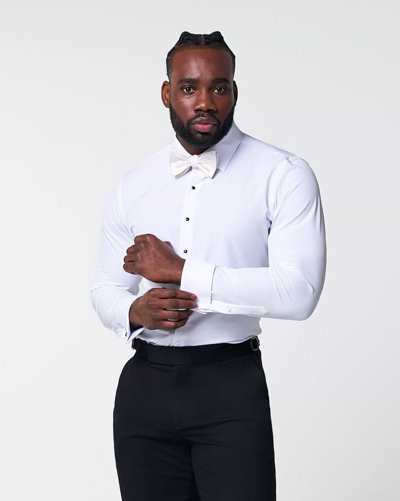 The Solid White Tuxedo Shirt - Classic Fit