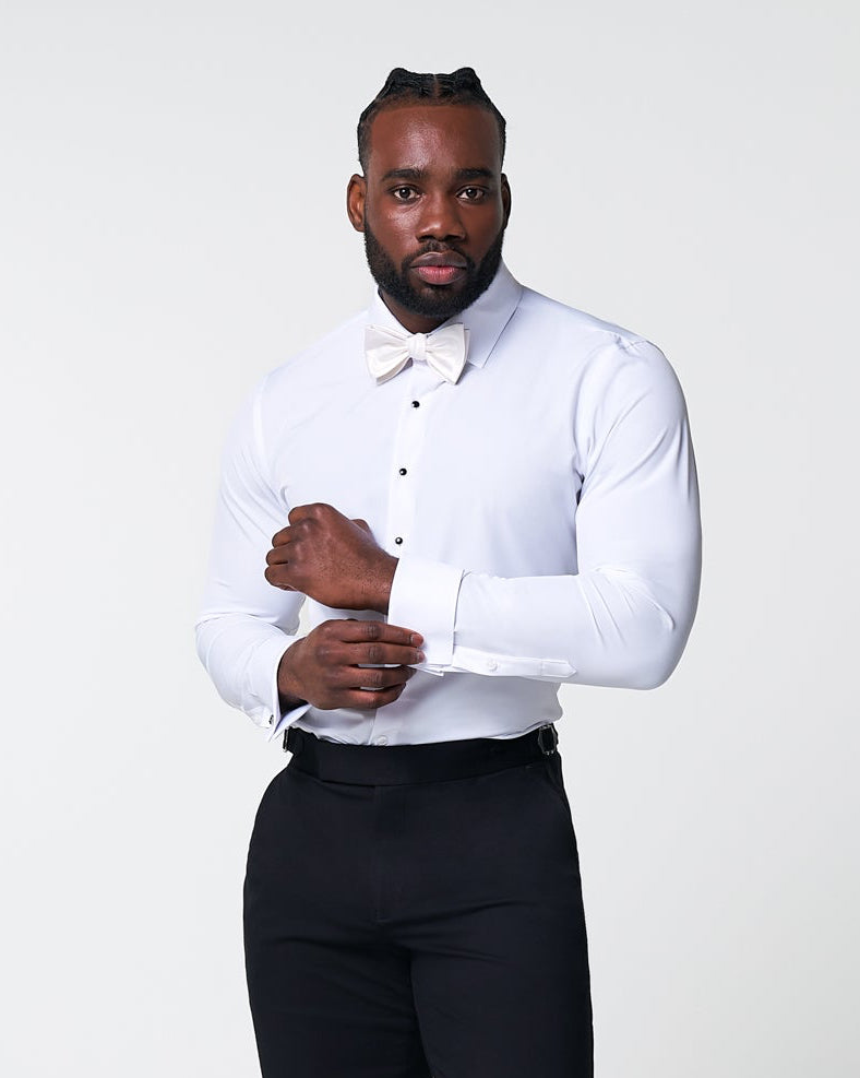 The Solid White Tuxedo Shirt - Classic Fit