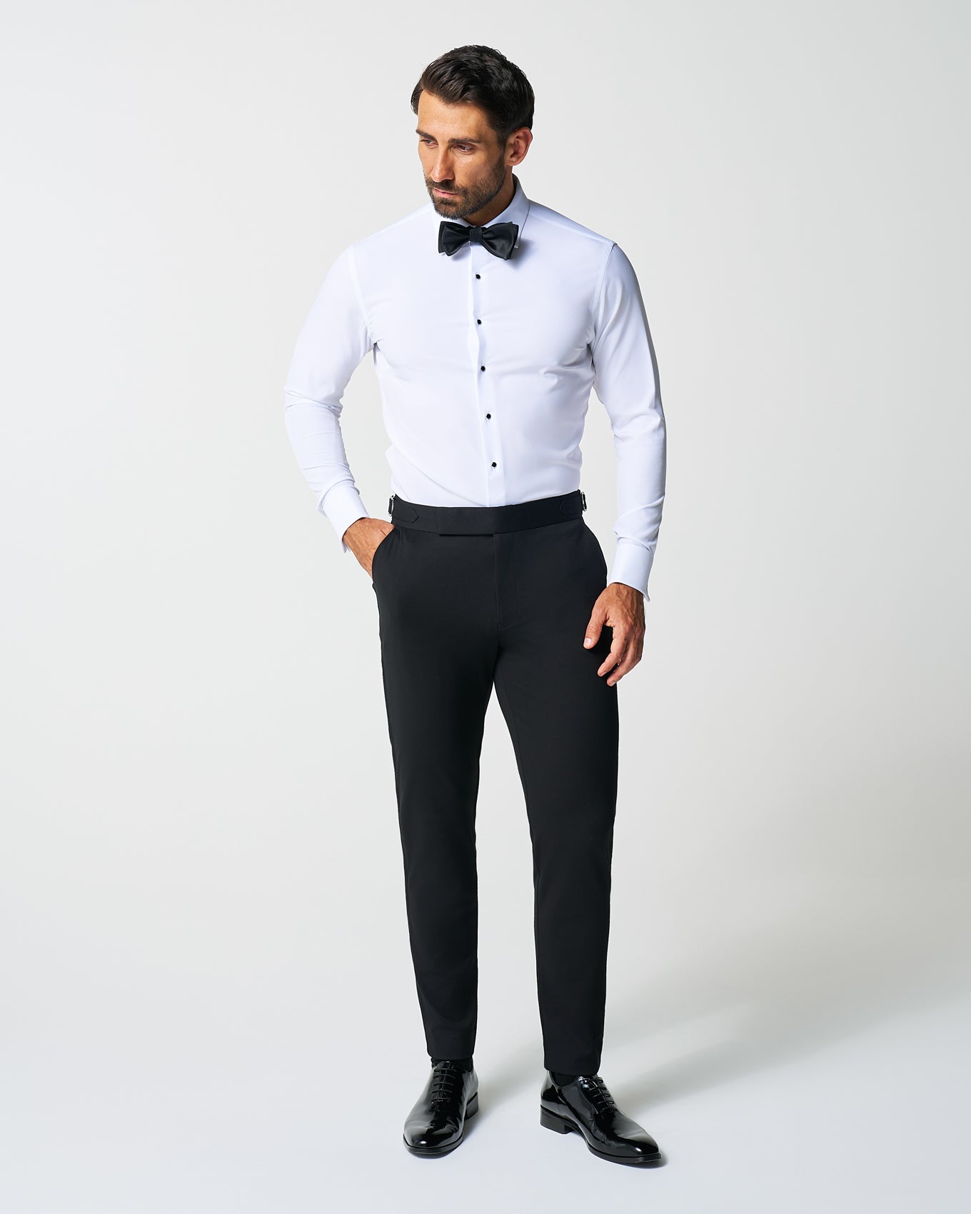 The Solid White Tuxedo Shirt - Classic Fit
