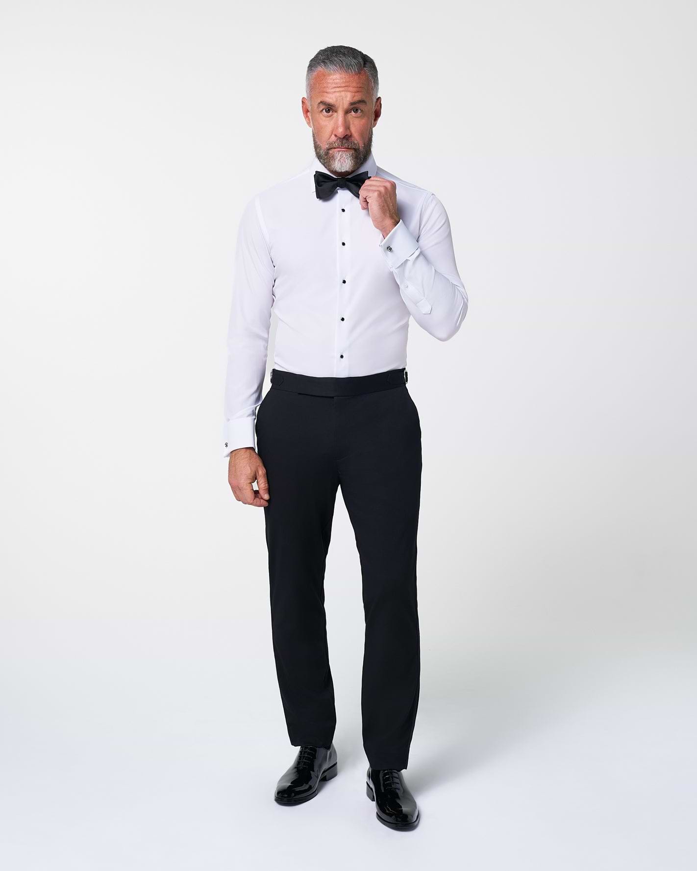 The Solid White Tuxedo Shirt - Classic Fit