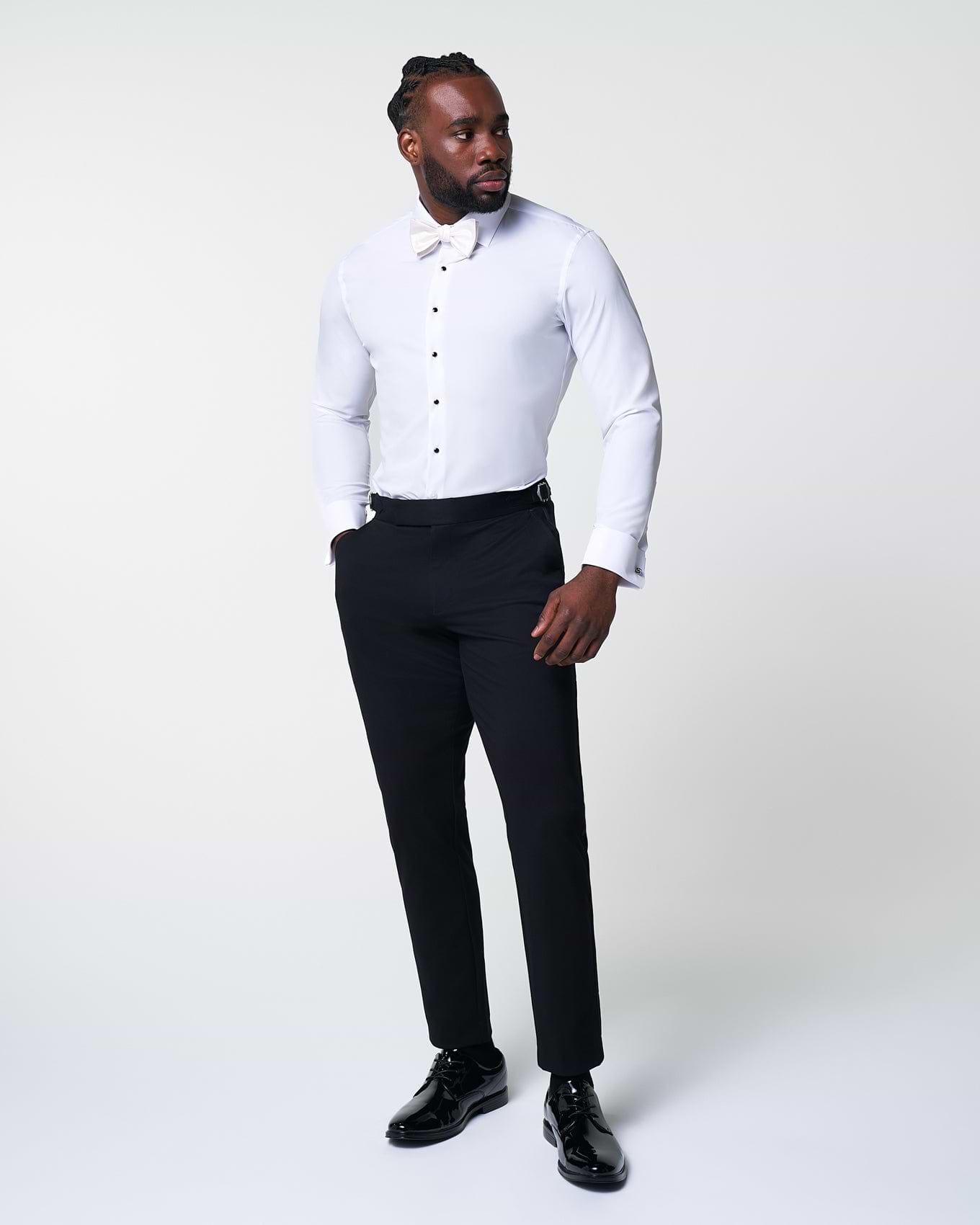 The Solid White Tuxedo Shirt - Classic Fit