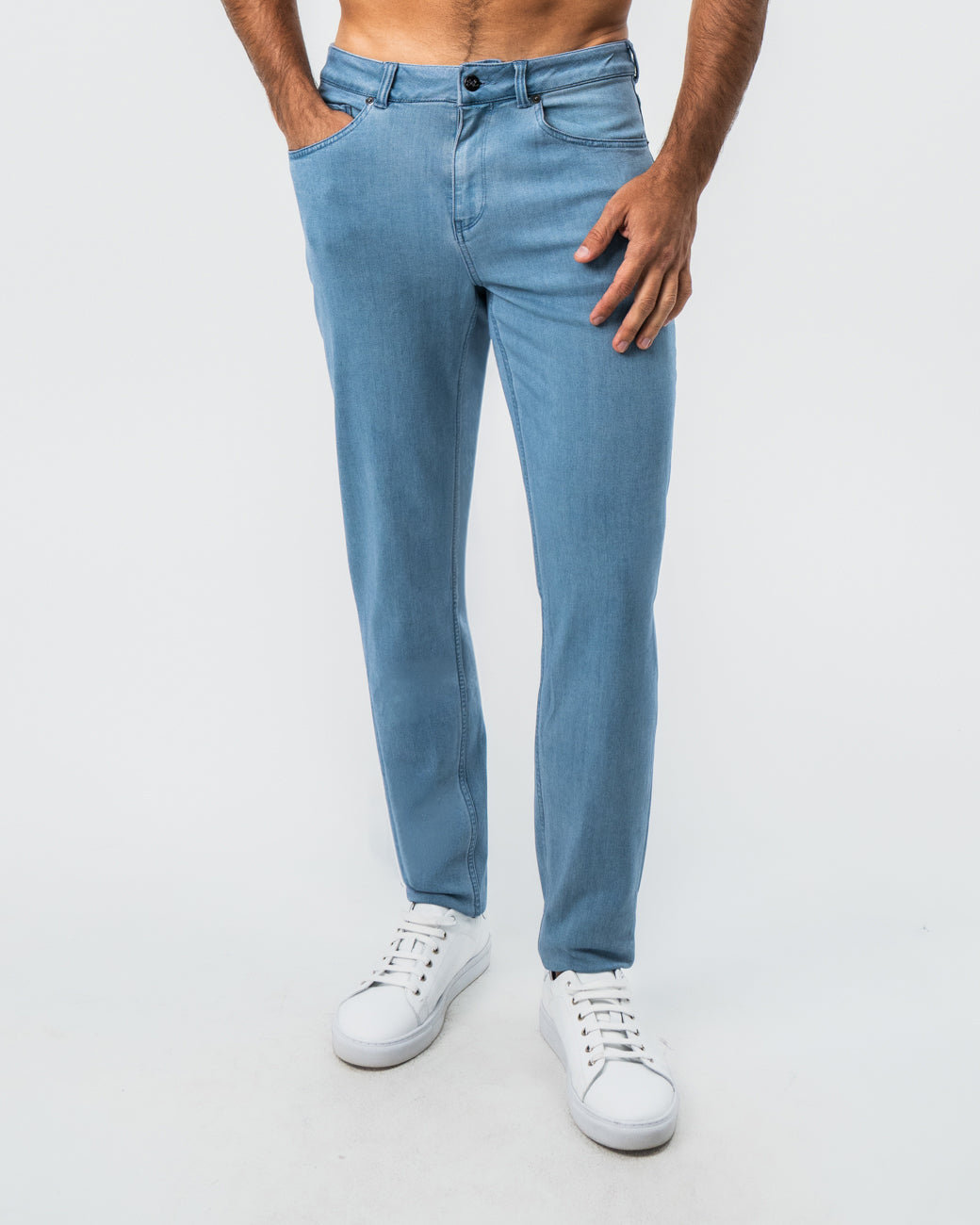 Athletic Fit Stretch Jeans - Light Blue