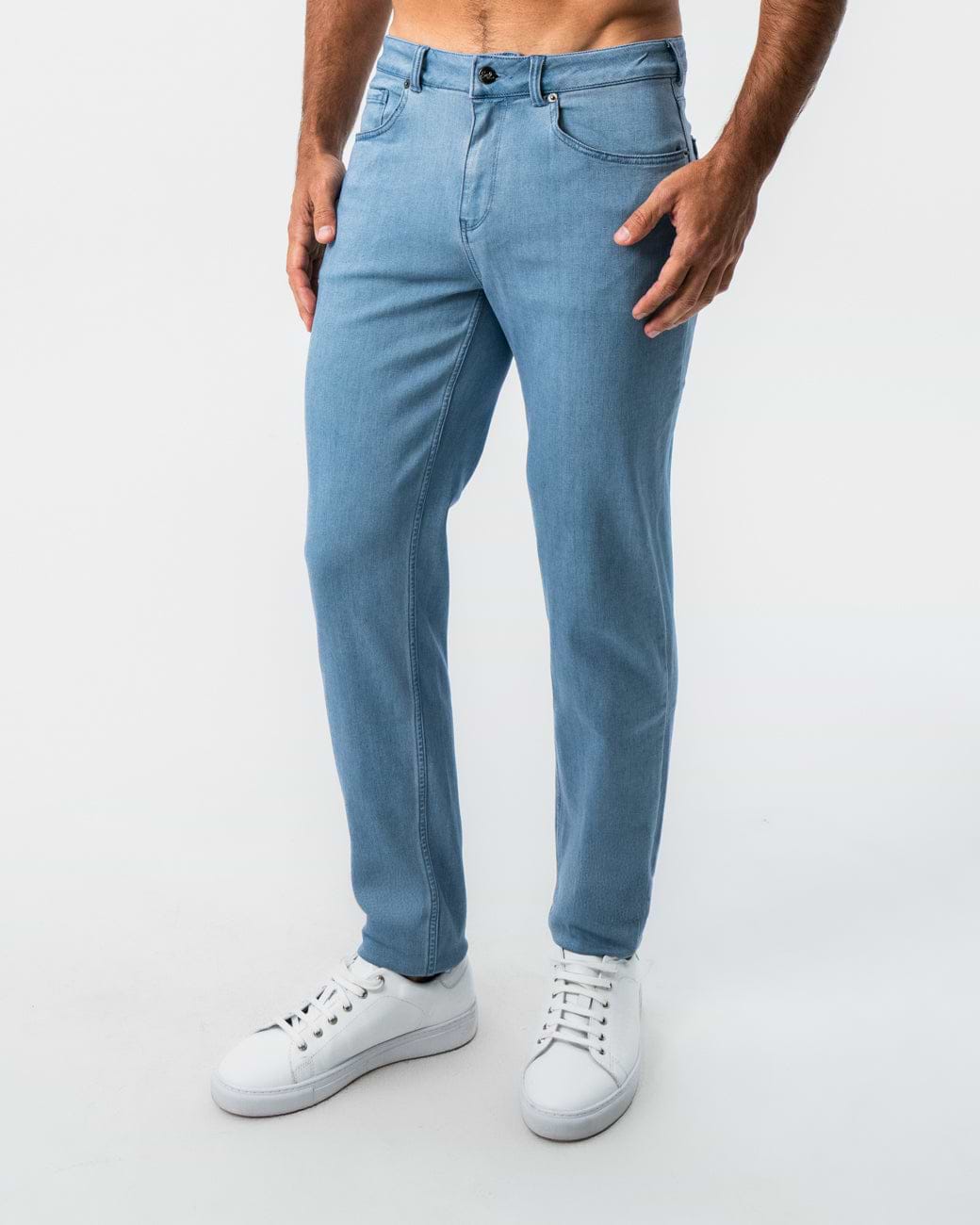 Athletic Fit Stretch Jeans - Light Blue