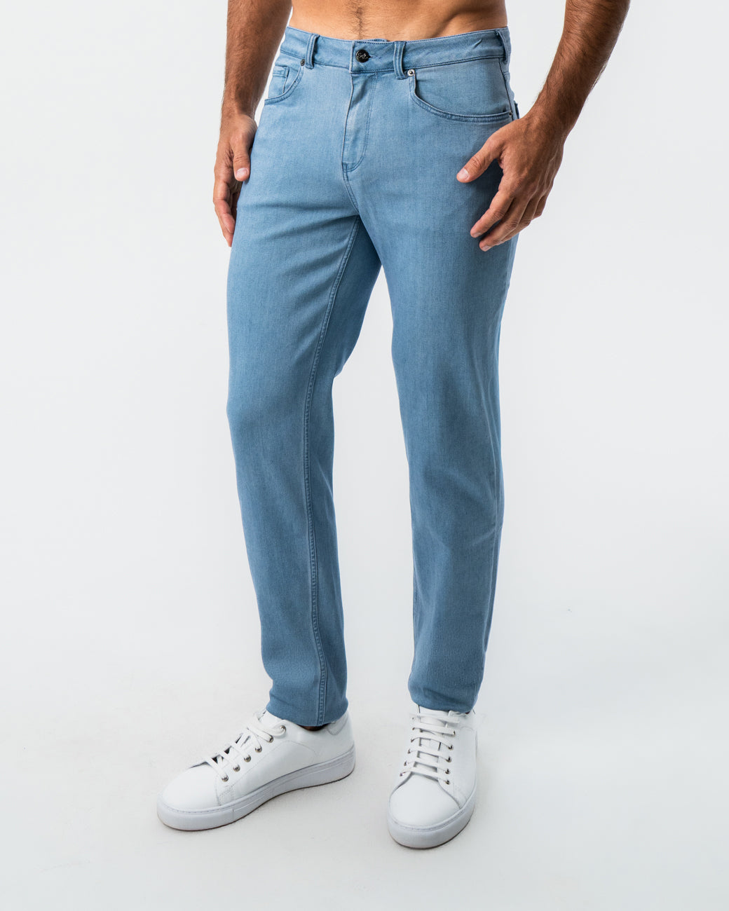 Athletic Fit Stretch Jeans - Light Blue