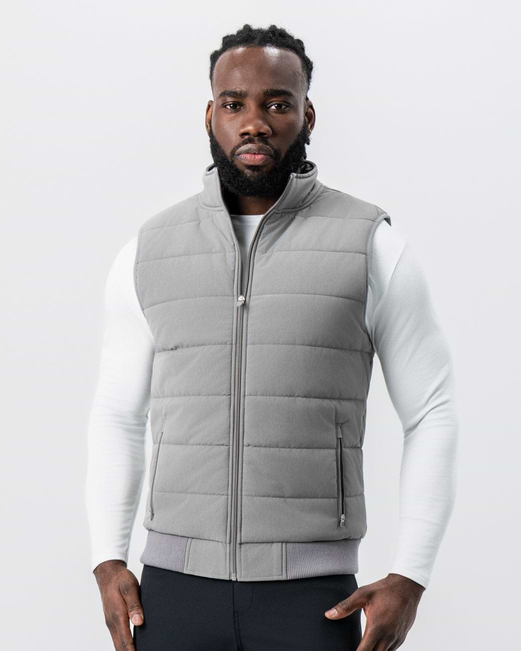 Down Vest - Light Grey