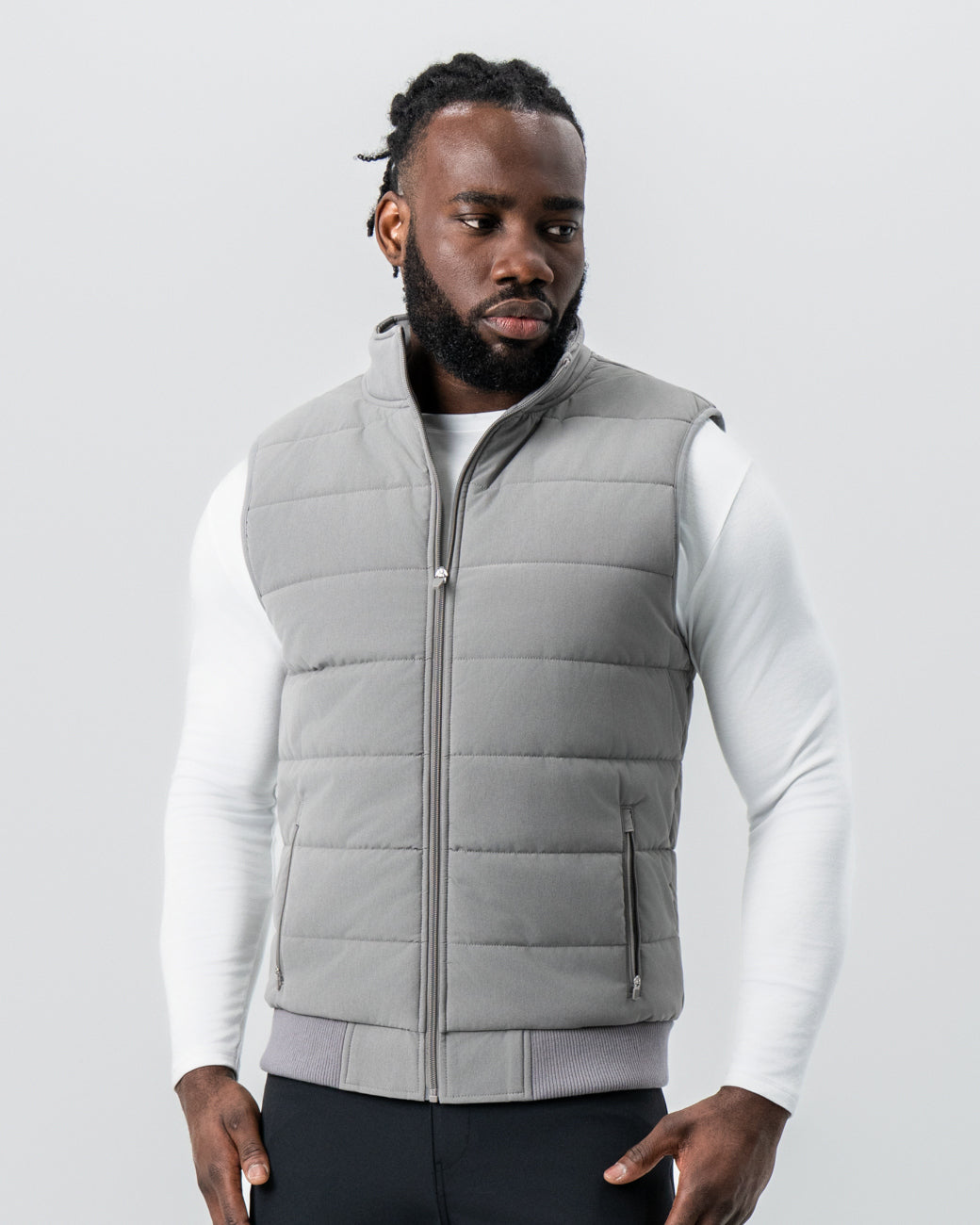 Down Vest - Light Grey