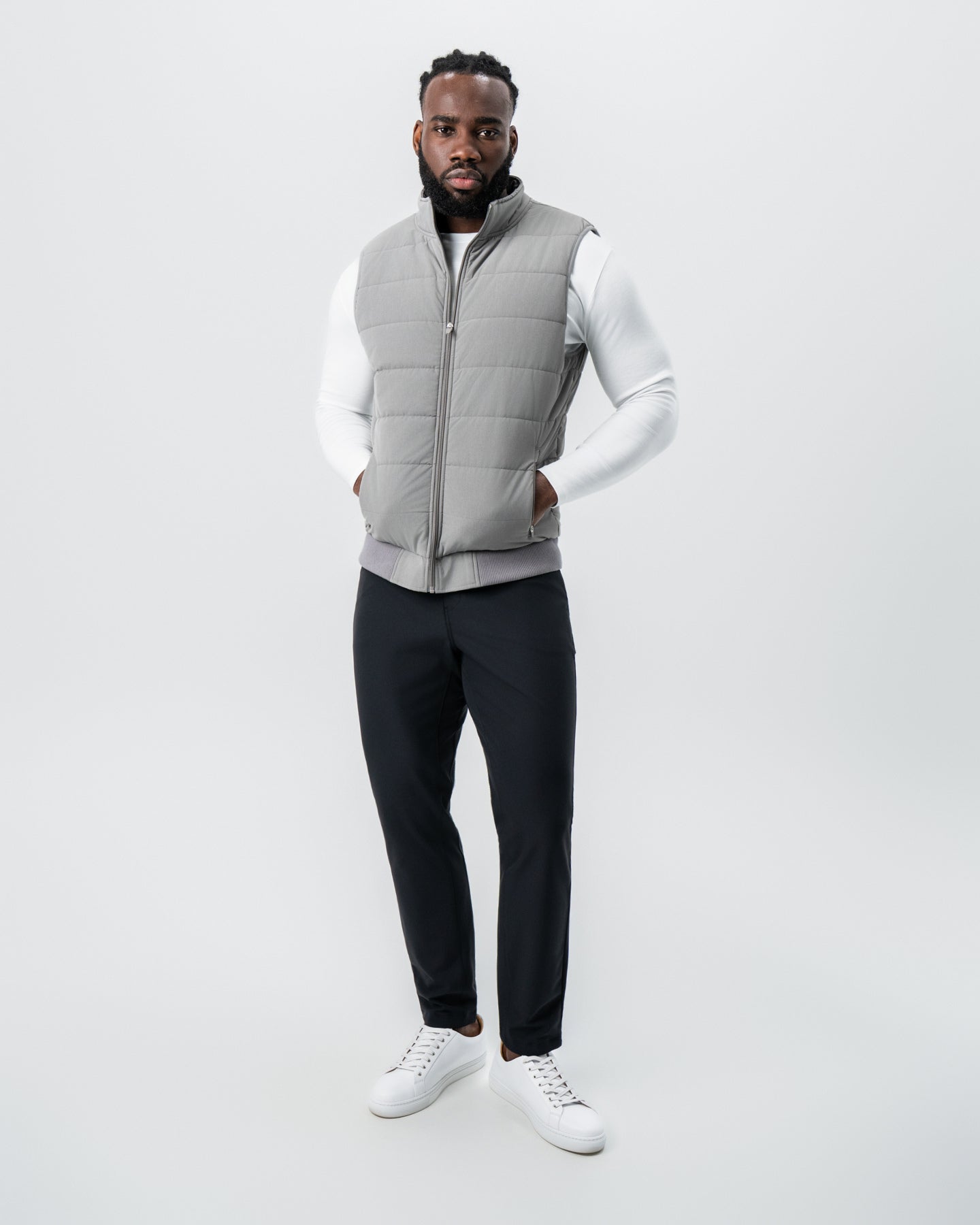 Down Vest - Light Grey