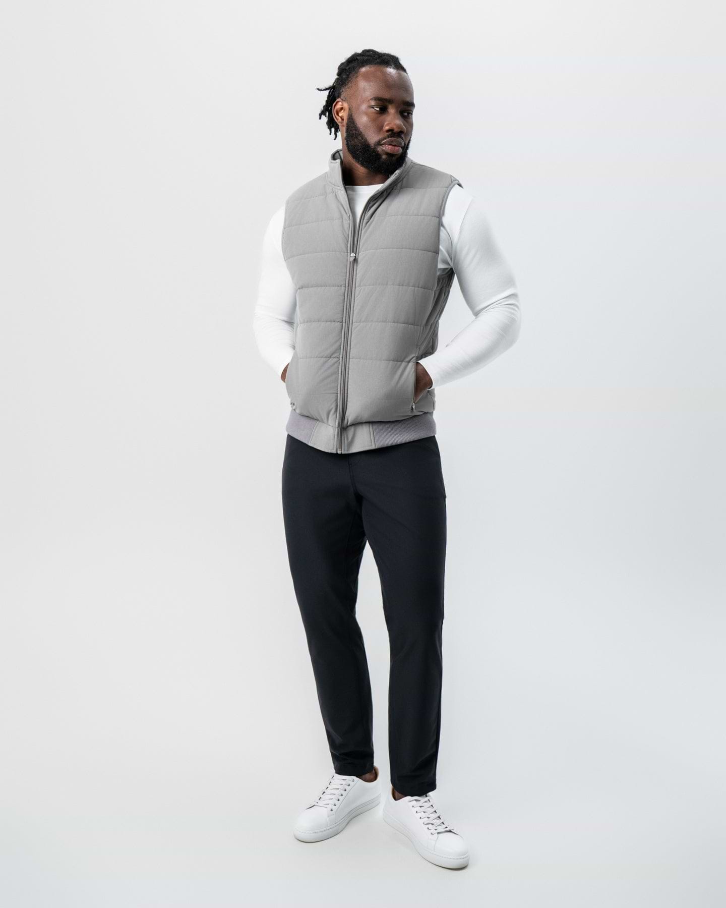 Down Vest - Light Grey