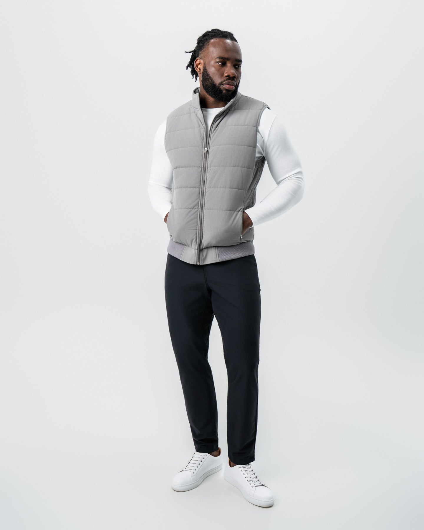 Down Vest - Light Grey