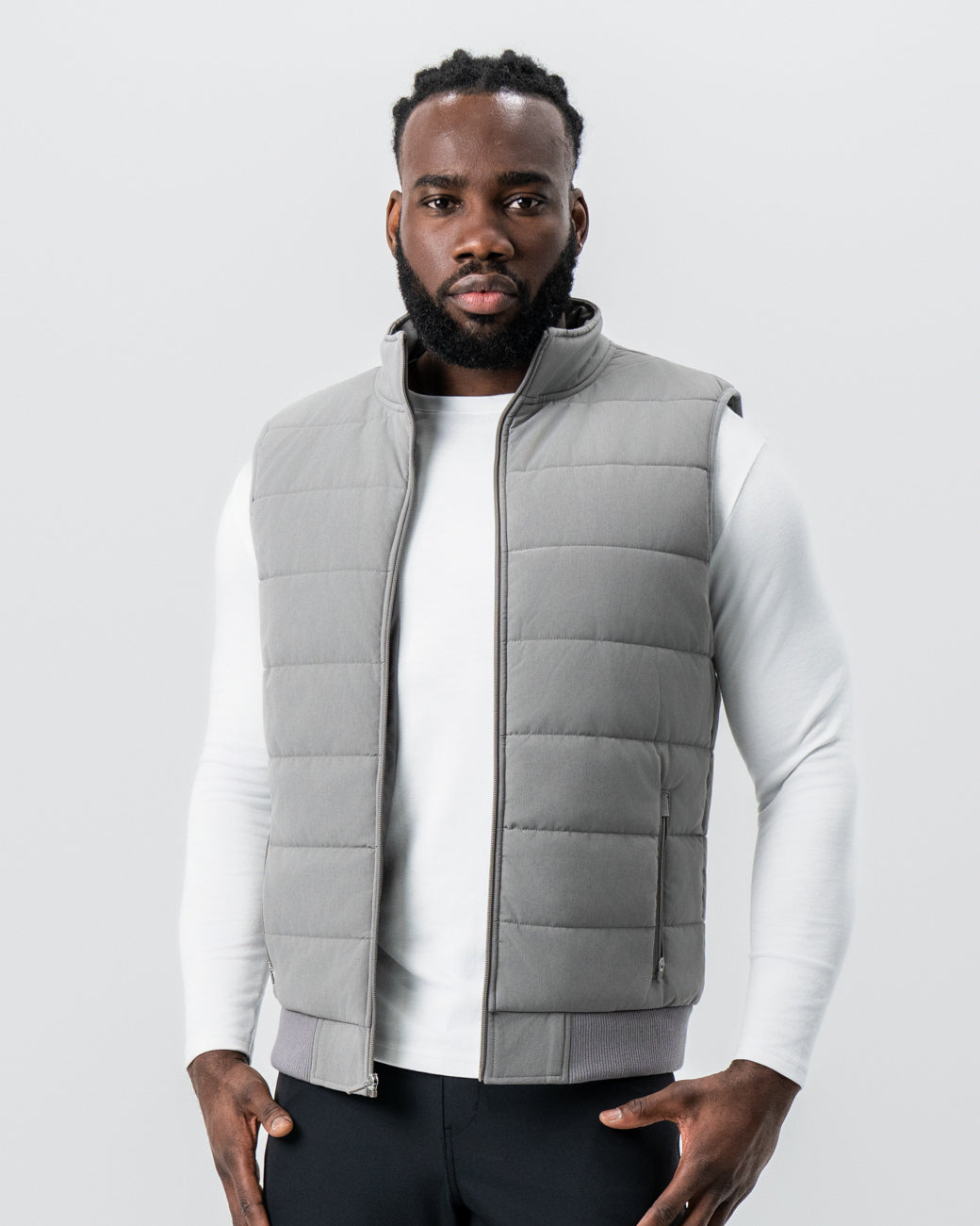 Down Vest - Light Grey