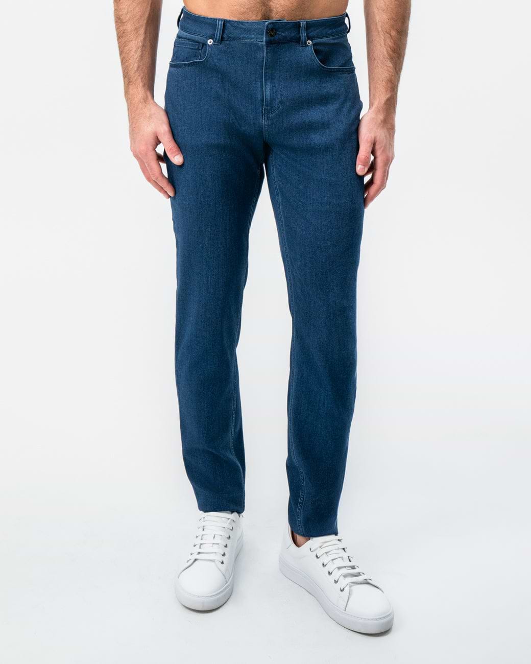 Athletic Fit Stretch Jeans - Mid Blue
