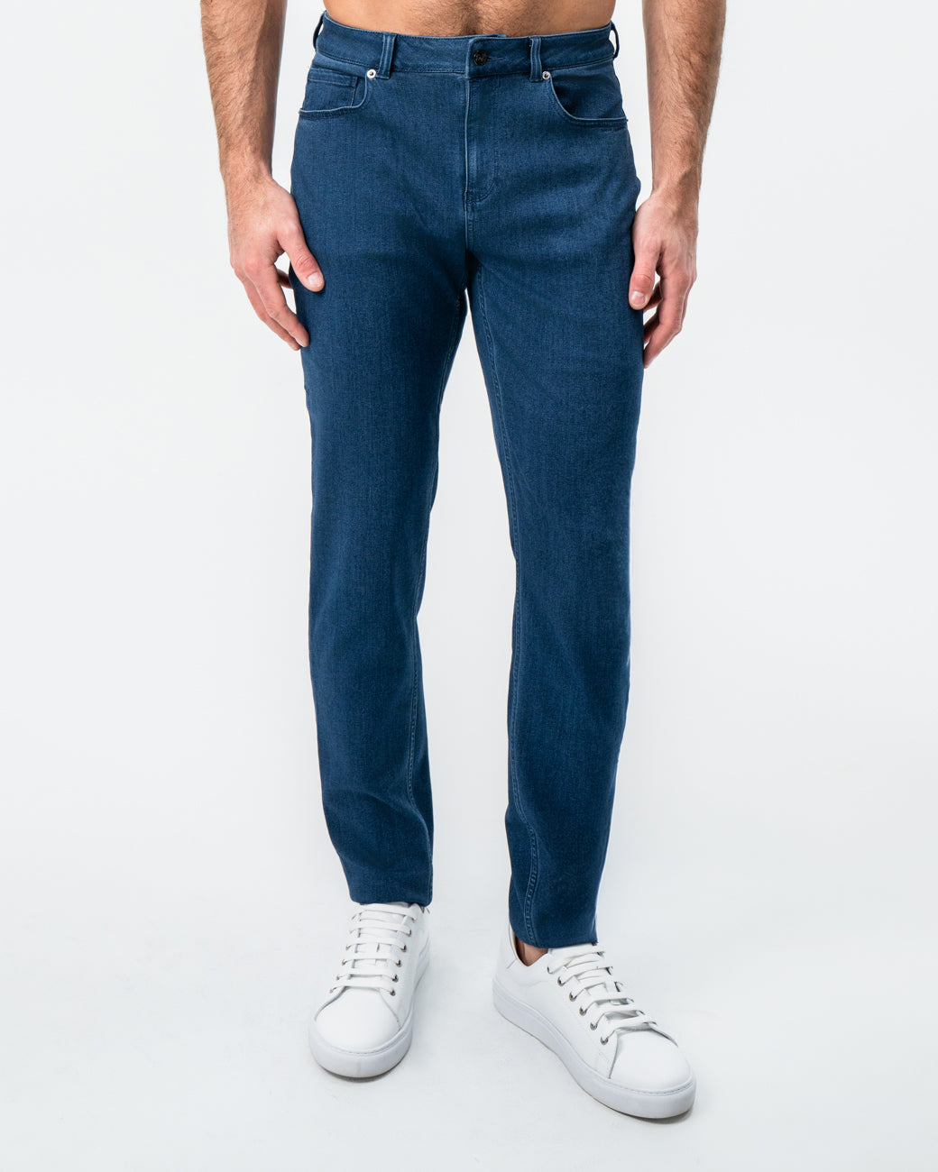 Athletic Fit Stretch Jeans - Mid Blue