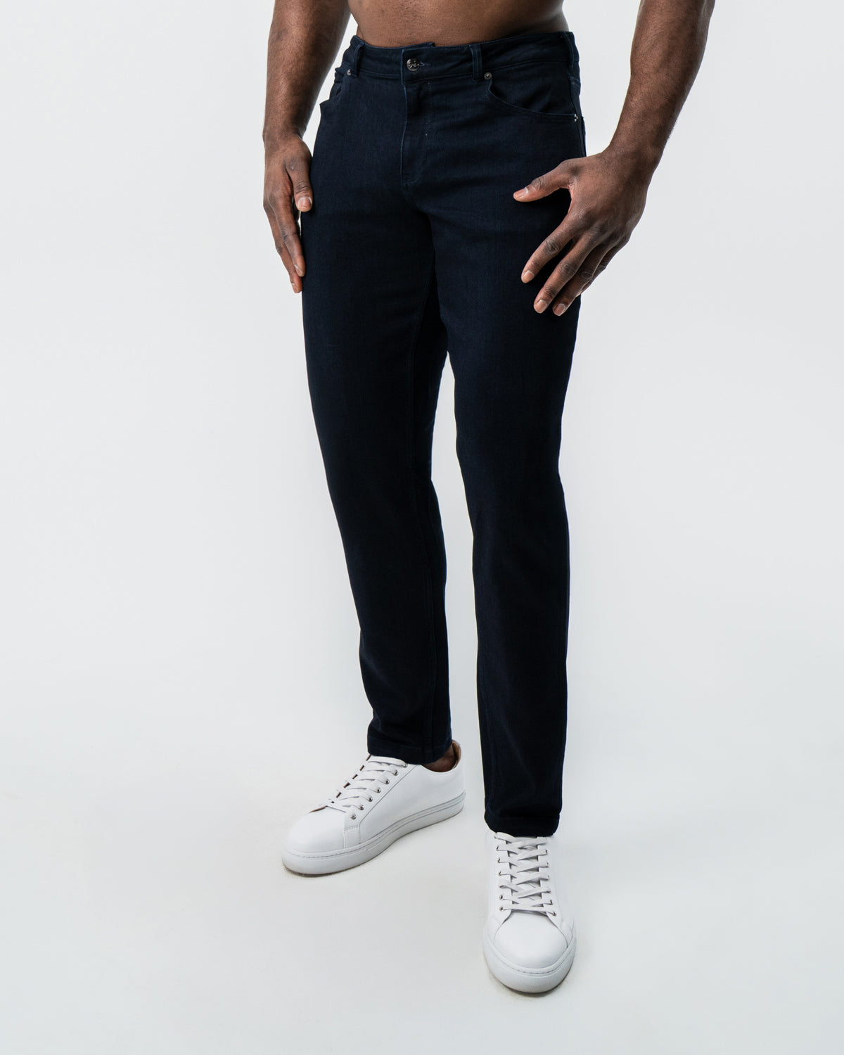 Athletic Fit Stretch Jeans - Navy