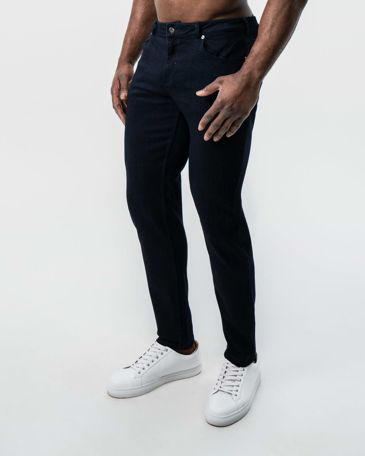 Athletic Fit Stretch Jeans - Navy