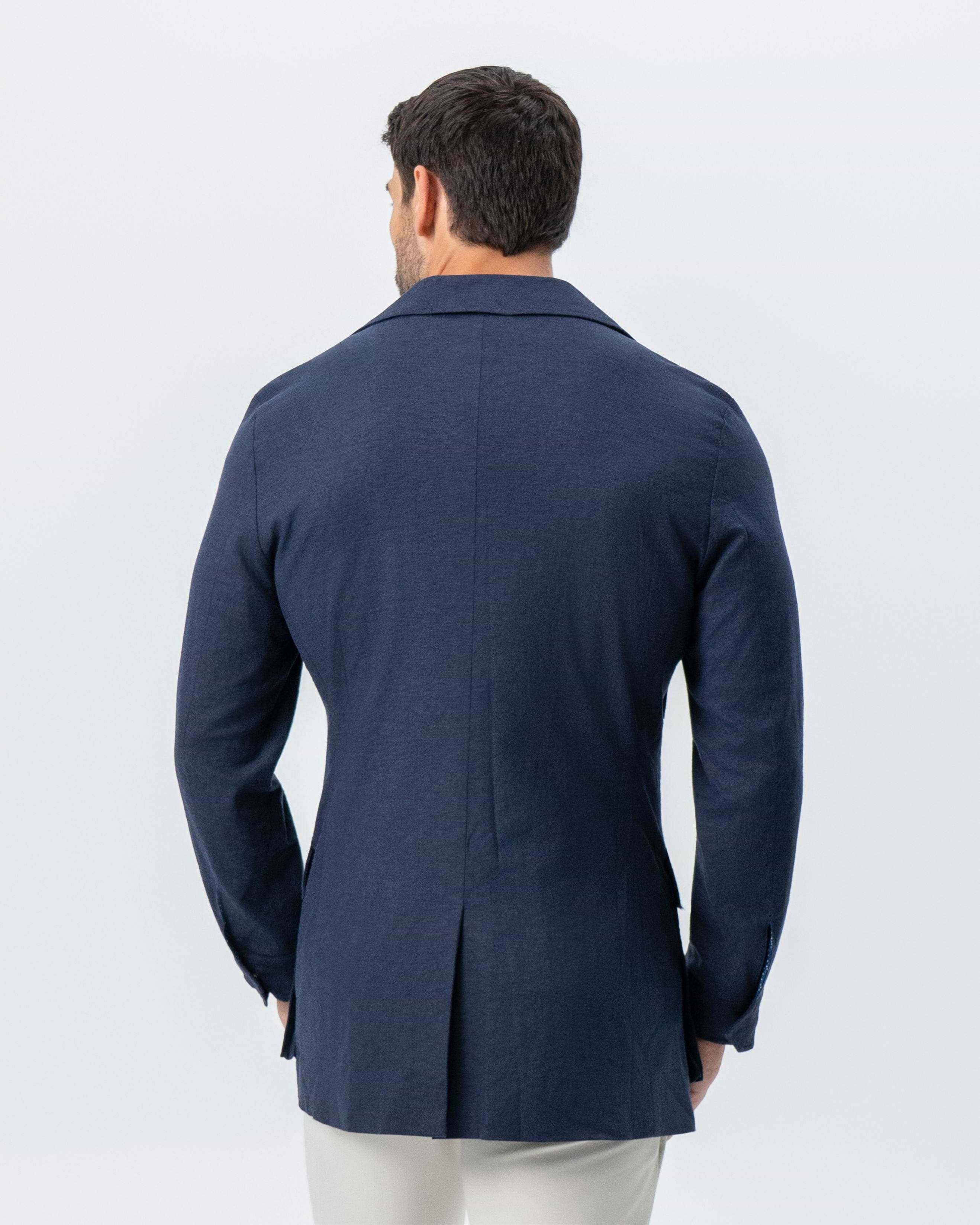 Stretch Linen Field Jacket - Navy