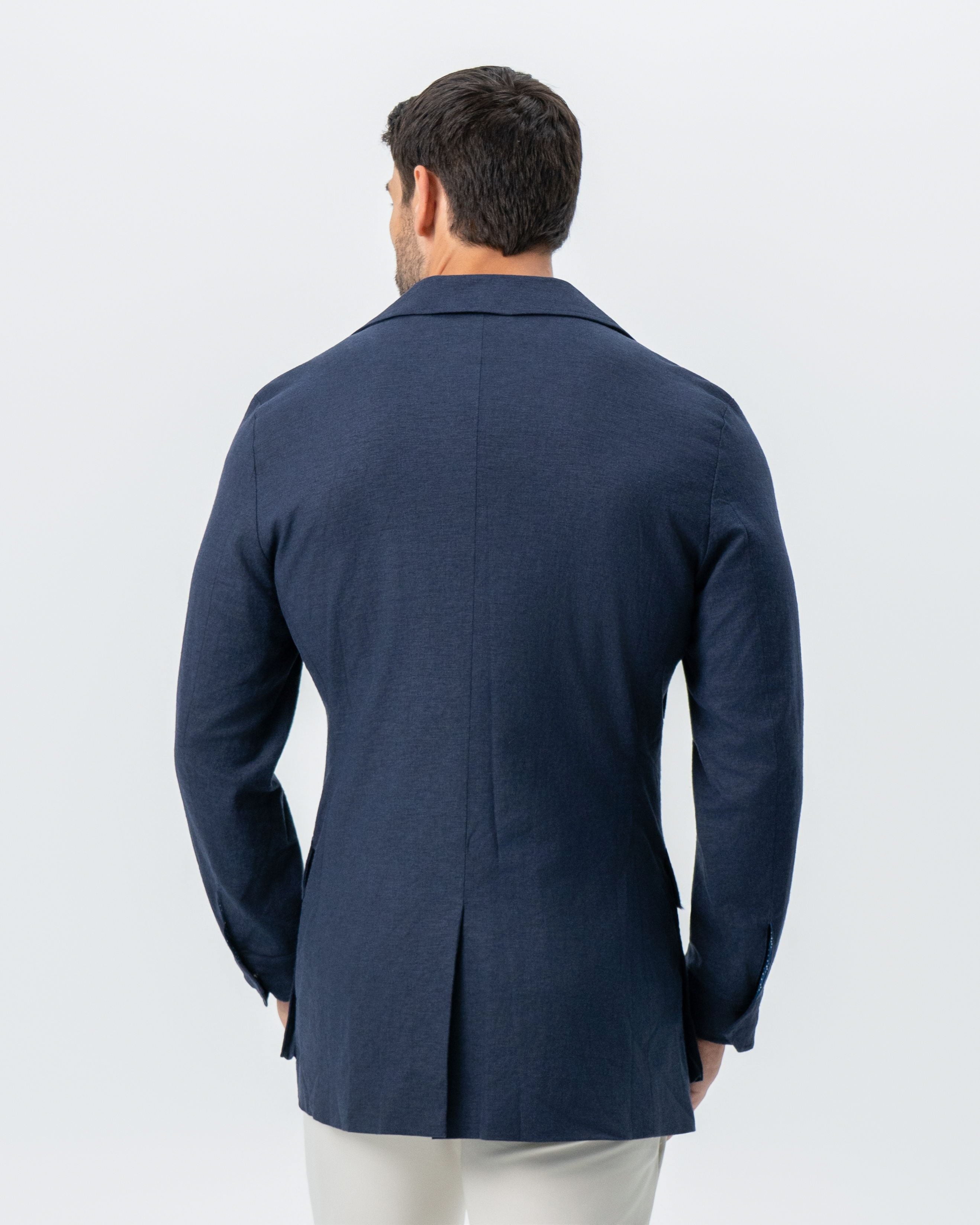 Stretch Linen Field Jacket - Navy