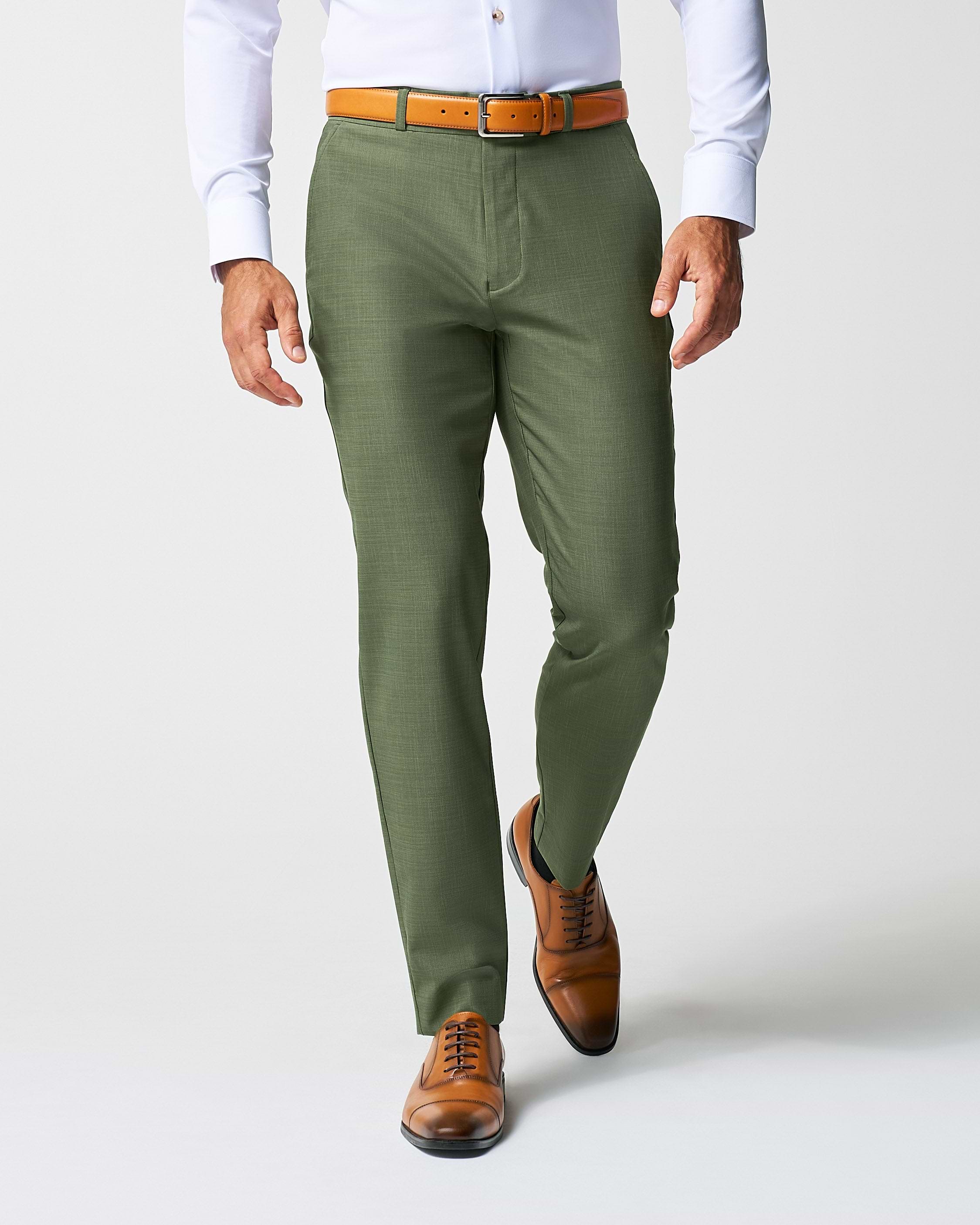 Athletic Fit Stretch Pants - Heathered Forest Green