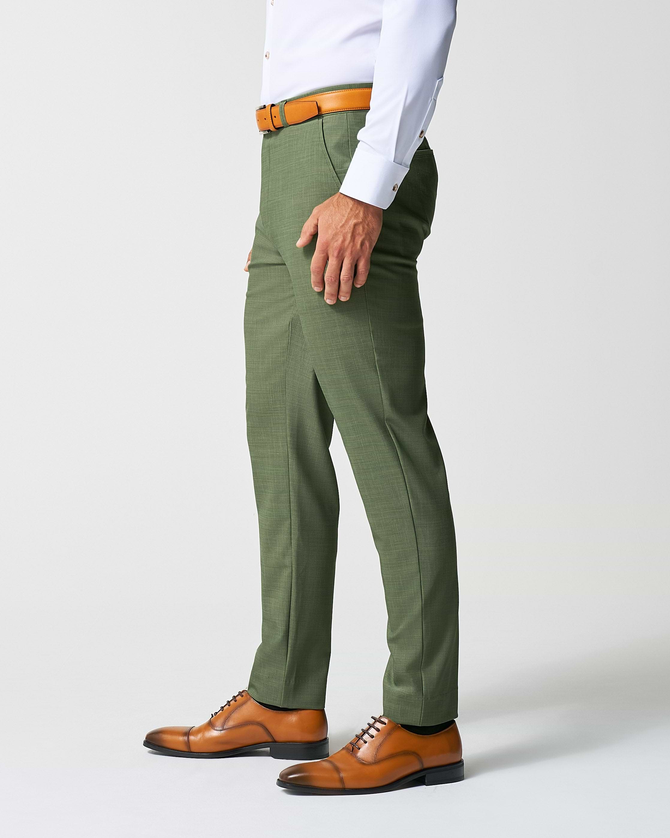 Athletic Fit Stretch Pants - Heathered Forest Green