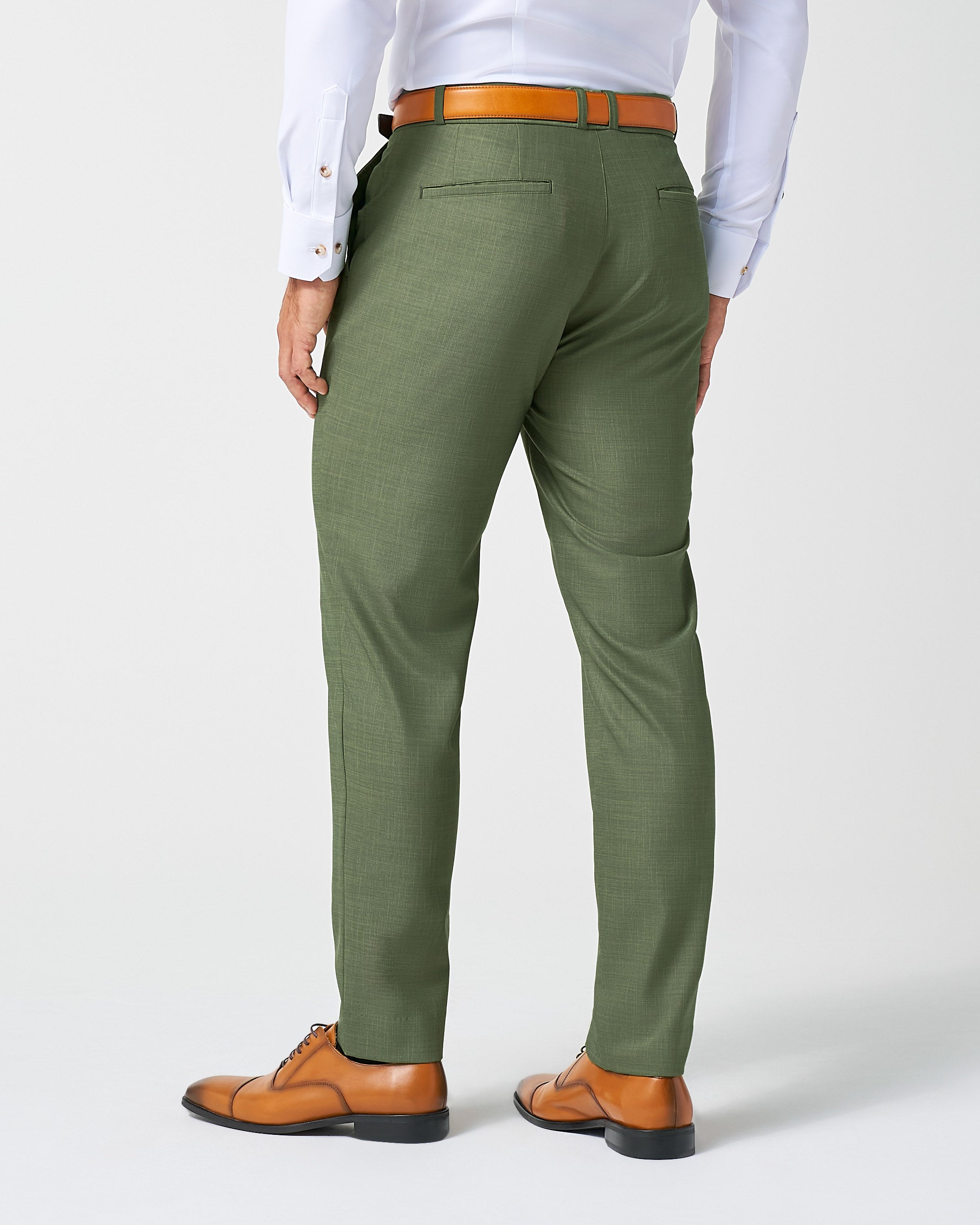 Athletic Fit Stretch Pants - Heathered Forest Green
