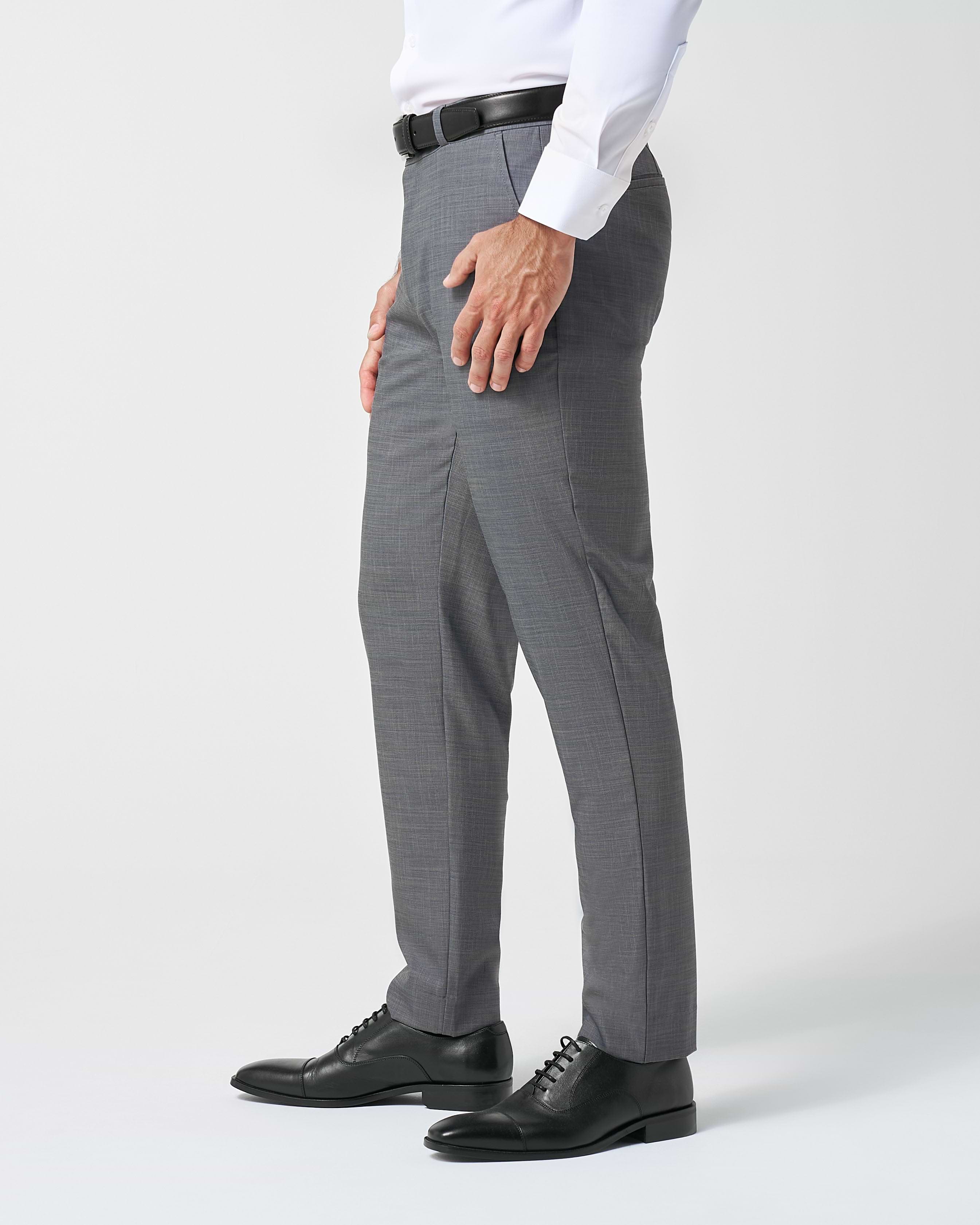 Athletic Fit Stretch Suit Pants - Heathered Grey